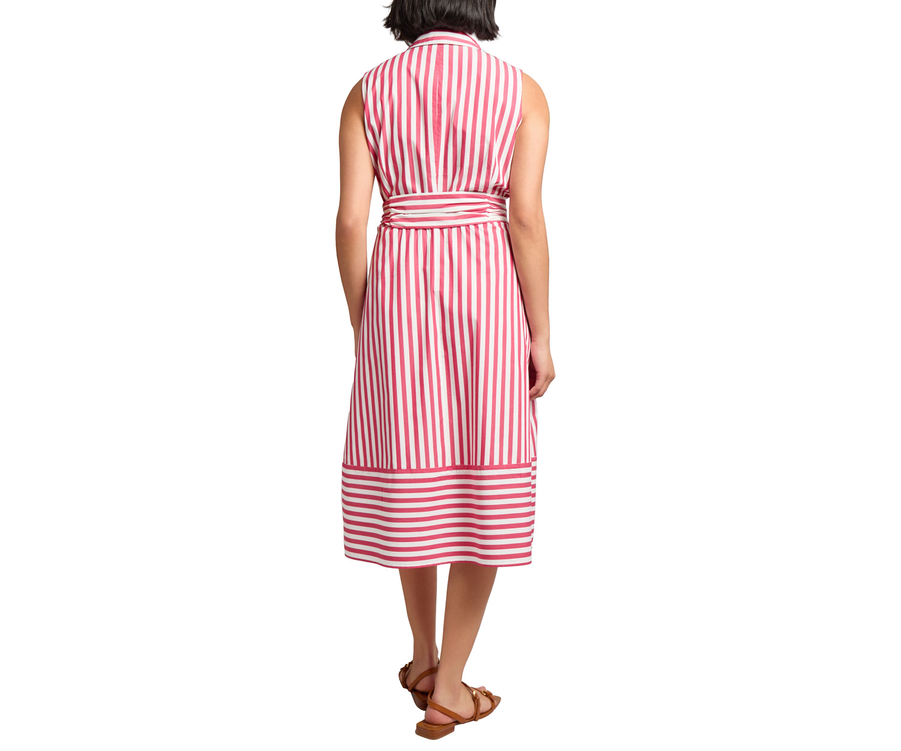 Womens Sleeveless Midi Shirtdress