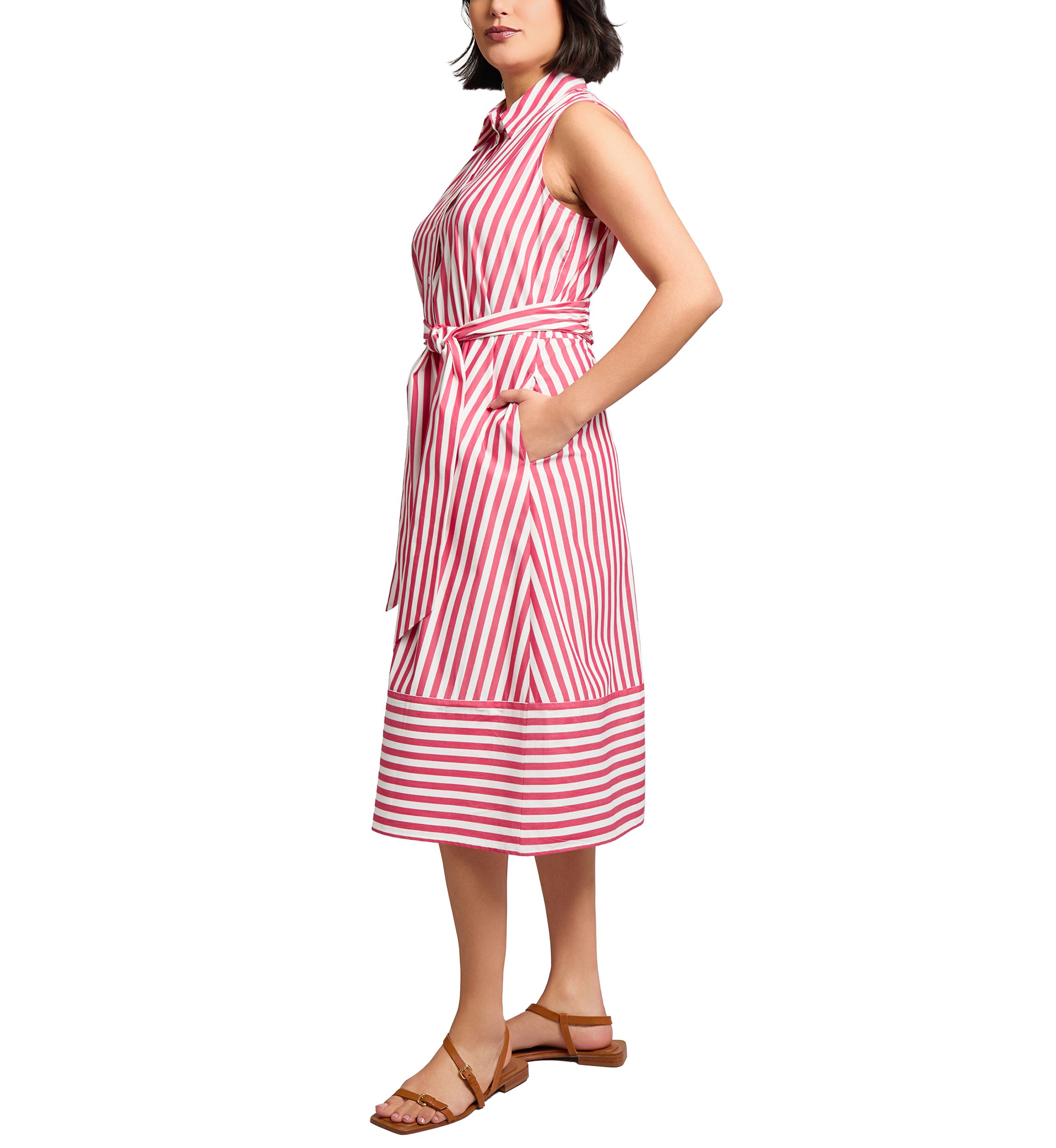 Womens Sleeveless Midi Shirtdress