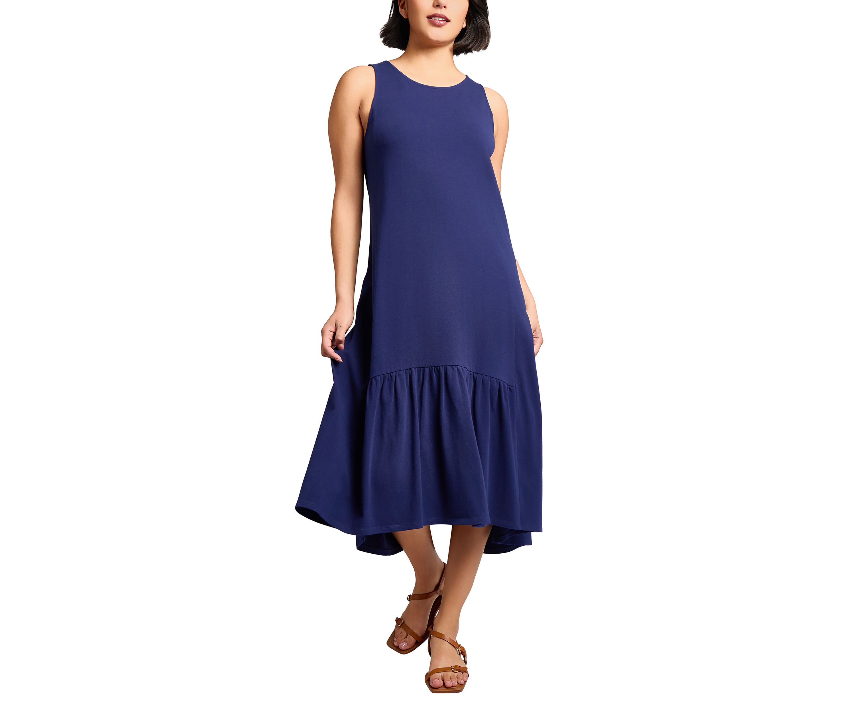 Womens High Low Dress with Ruffle Hem