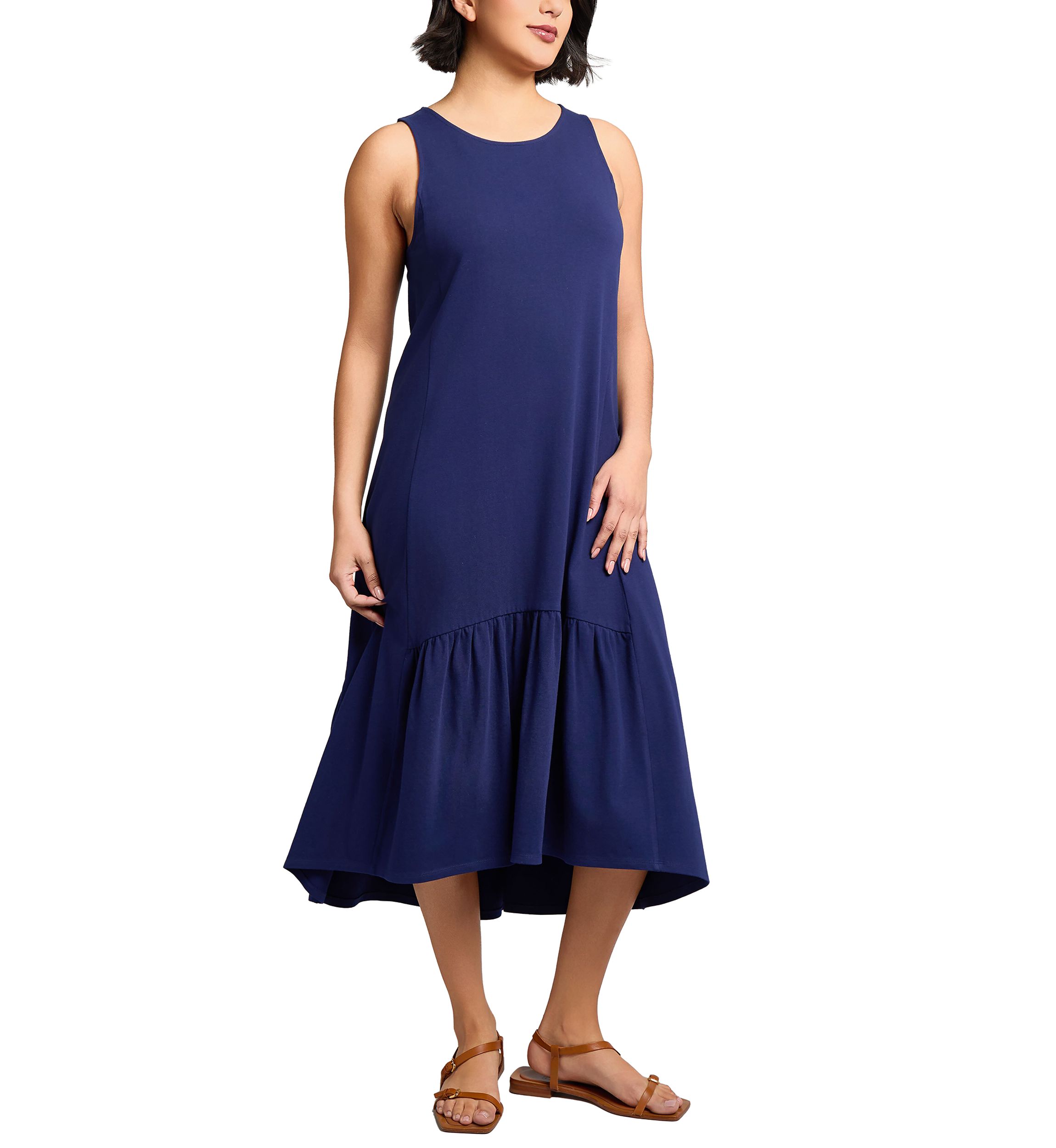 Womens High Low Dress with Ruffle Hem