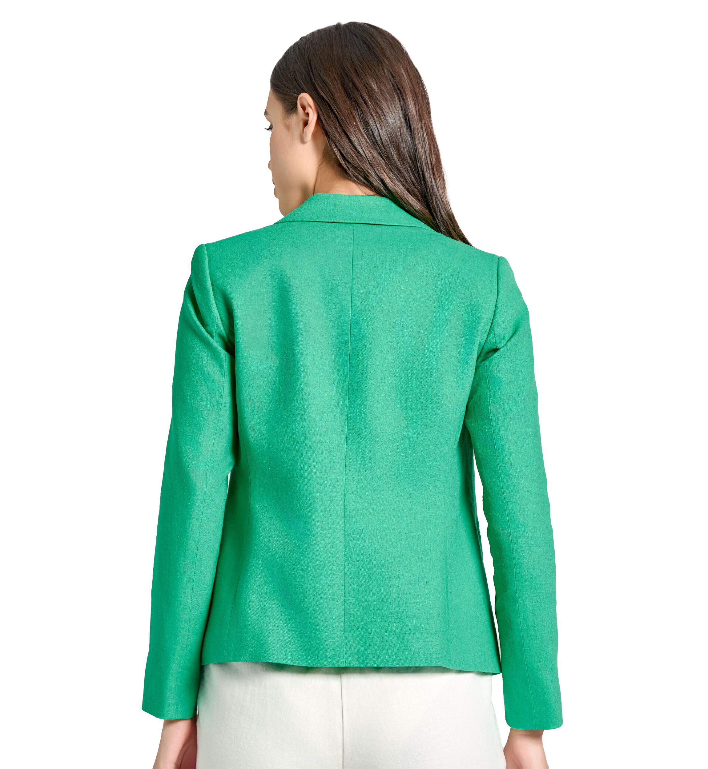 Womens Linen Faux Double Breasted Jacket