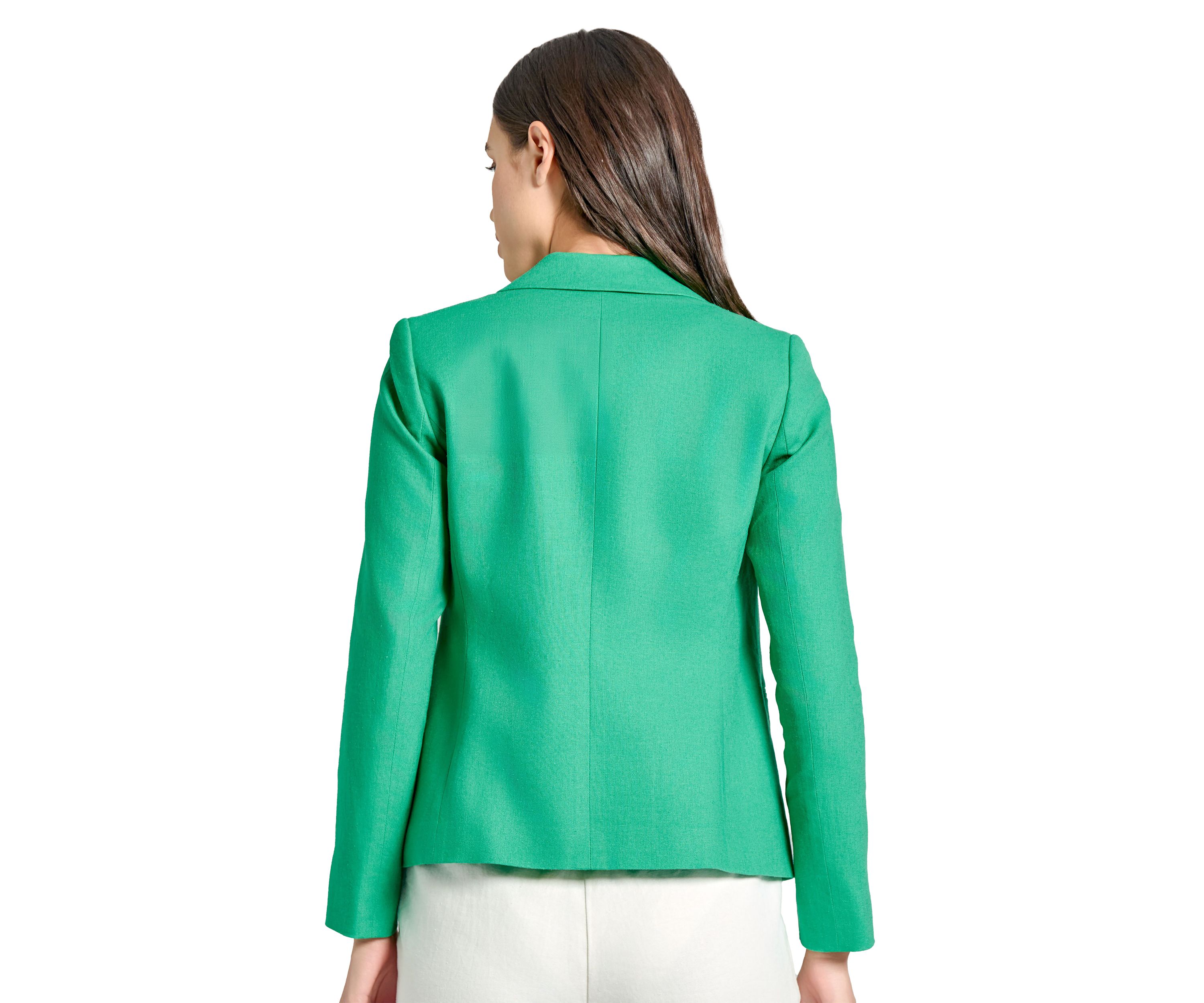Womens Linen Faux Double Breasted Jacket