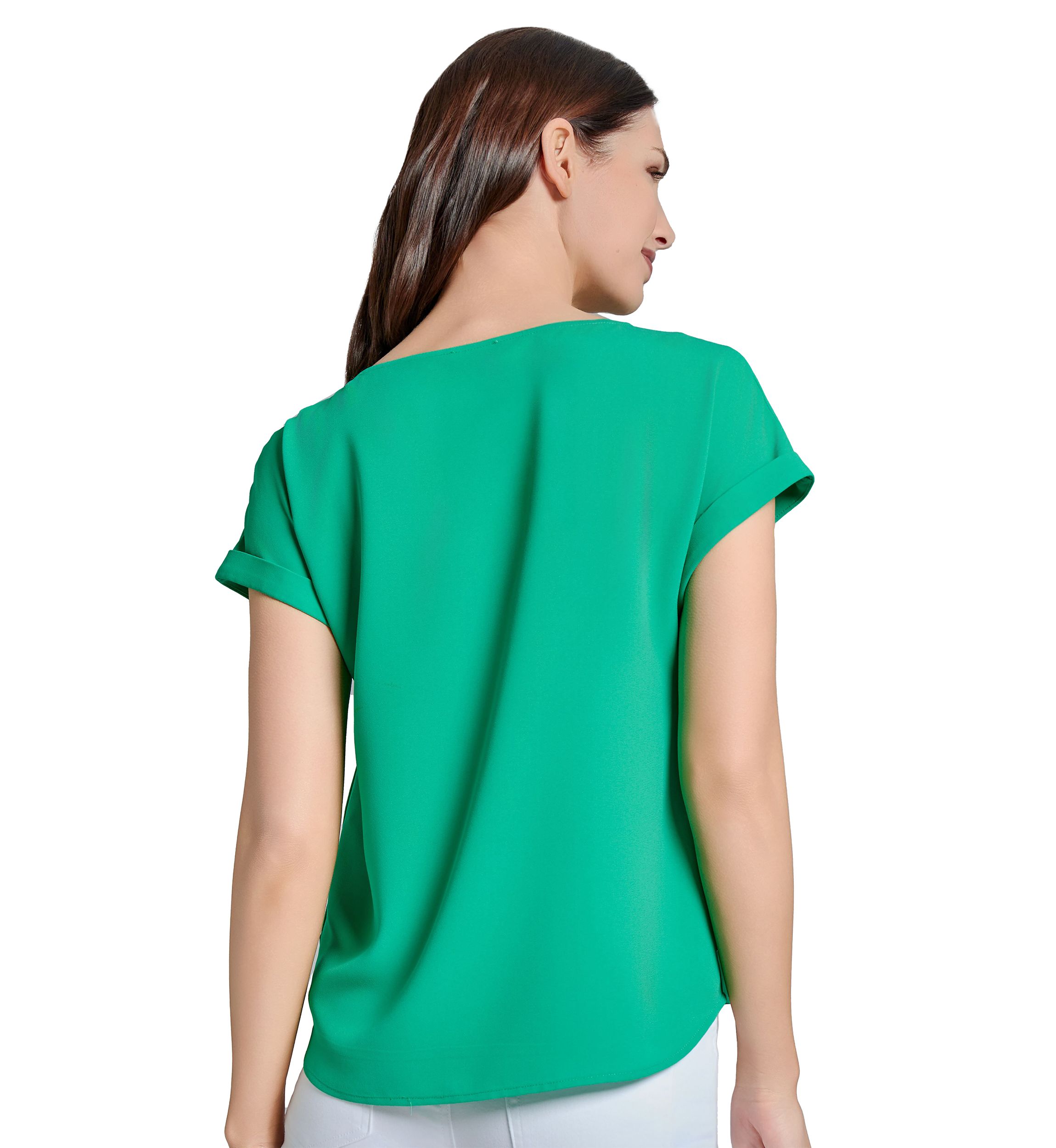 Womens Short Sleeve Button Detail Blouse