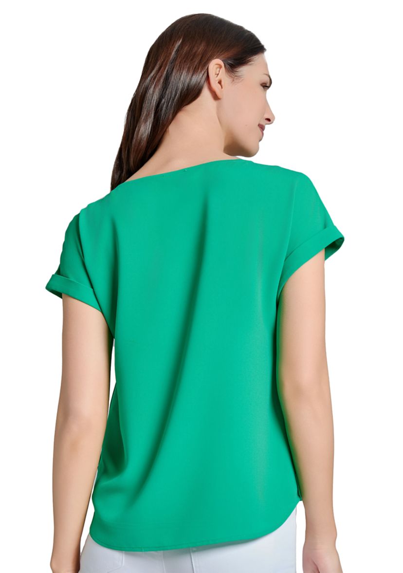 Womens Short Sleeve Button Detail Blouse