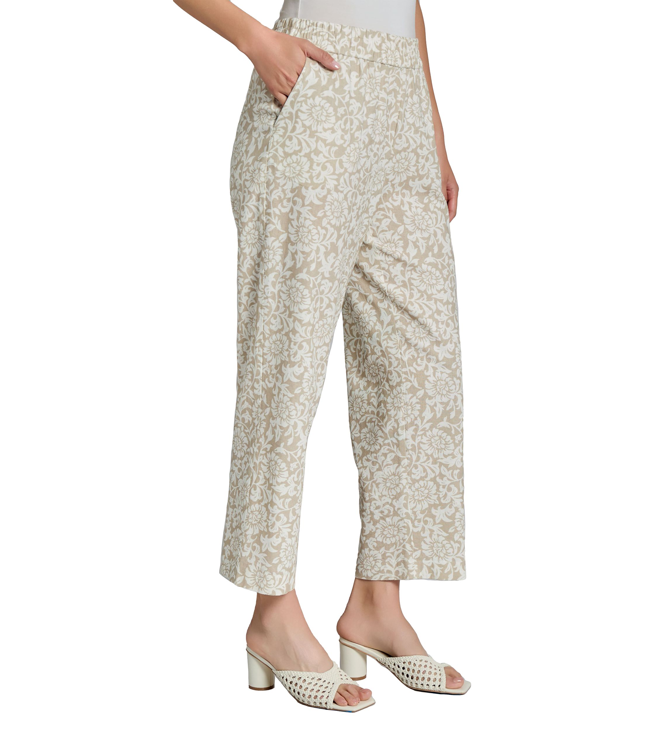 Petite Pull On Slash Pocket Cropped Pants