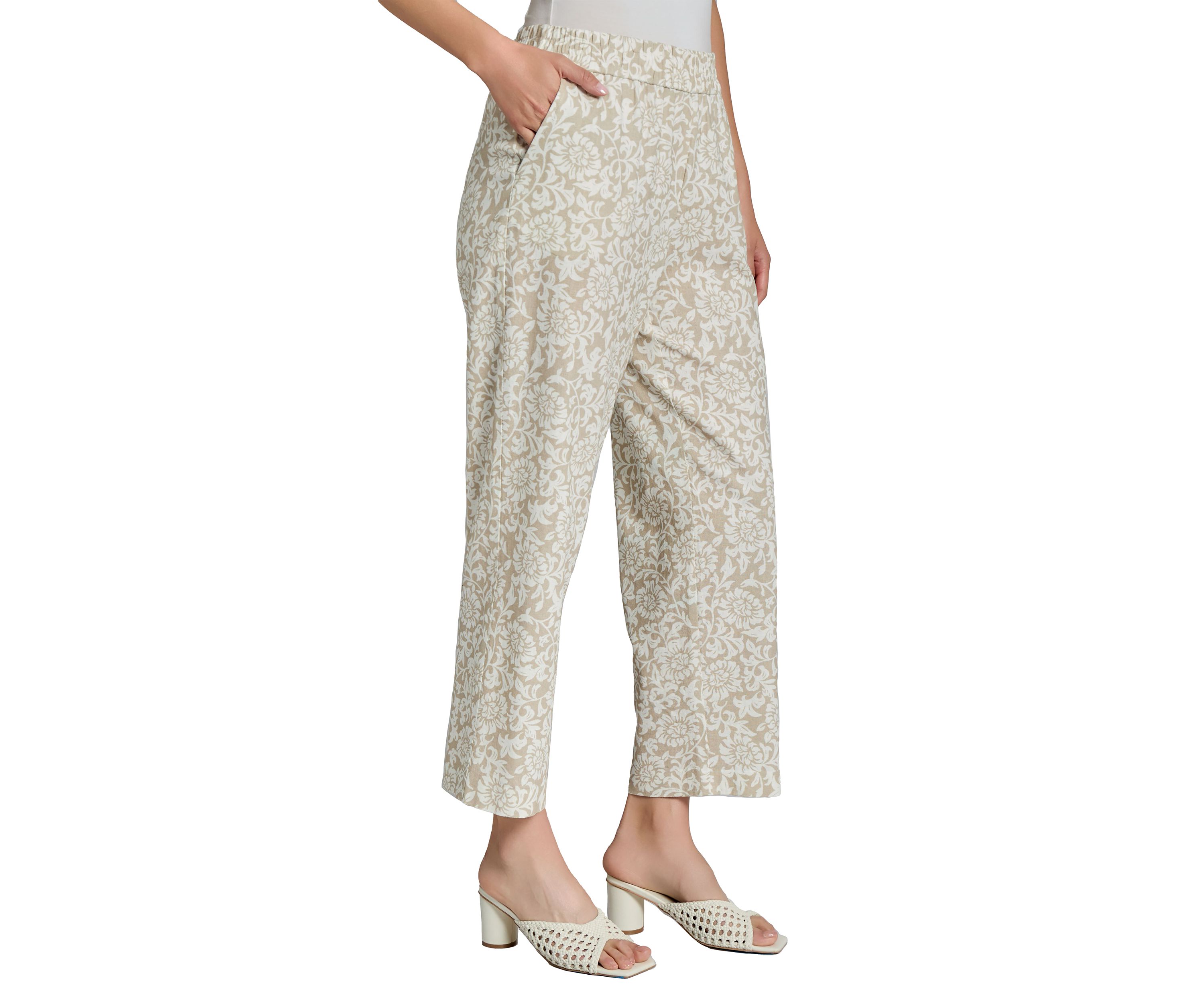 Petite Pull On Slash Pocket Cropped Pants