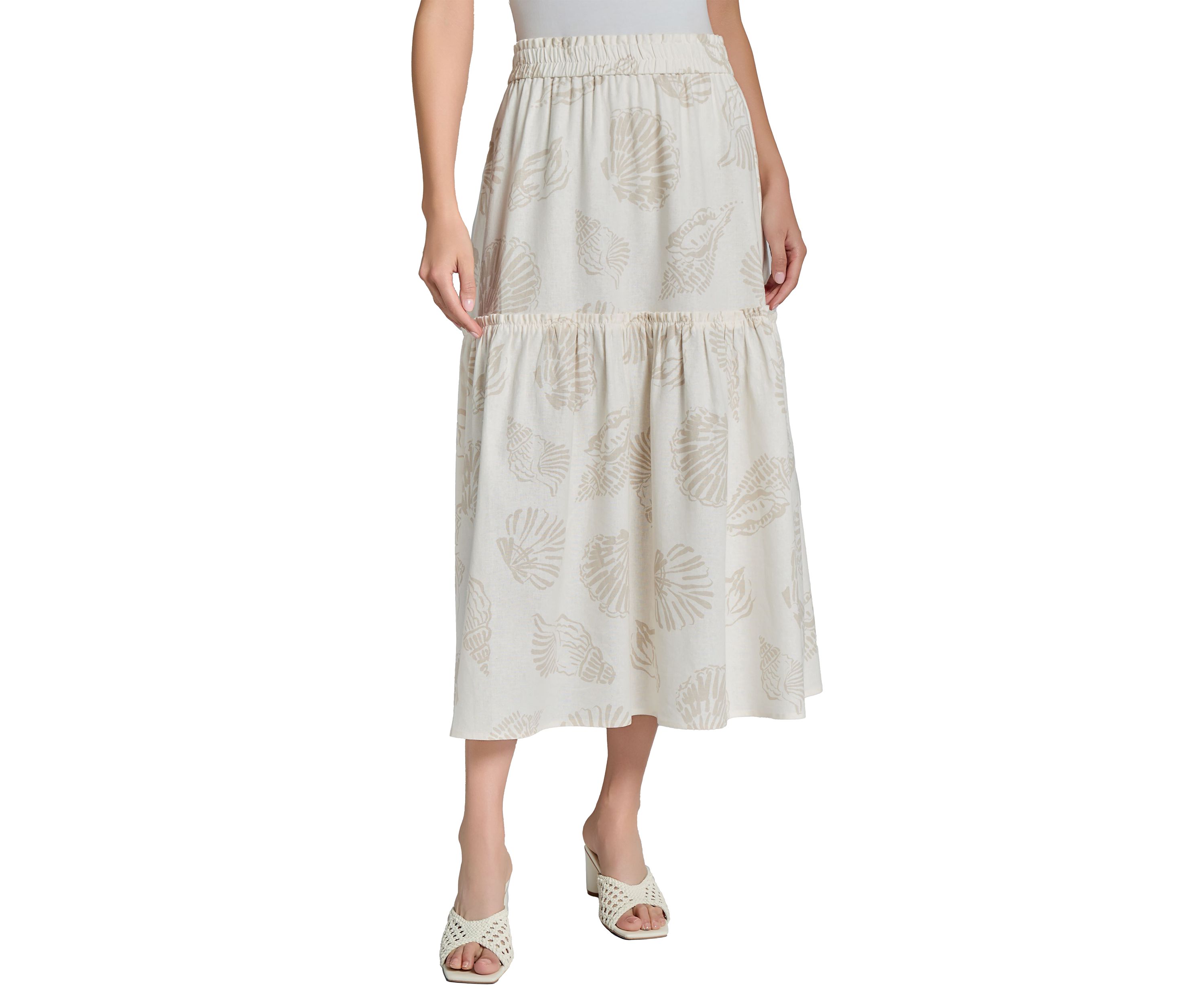Womens Pull On Maxi Tiered Skirt 
