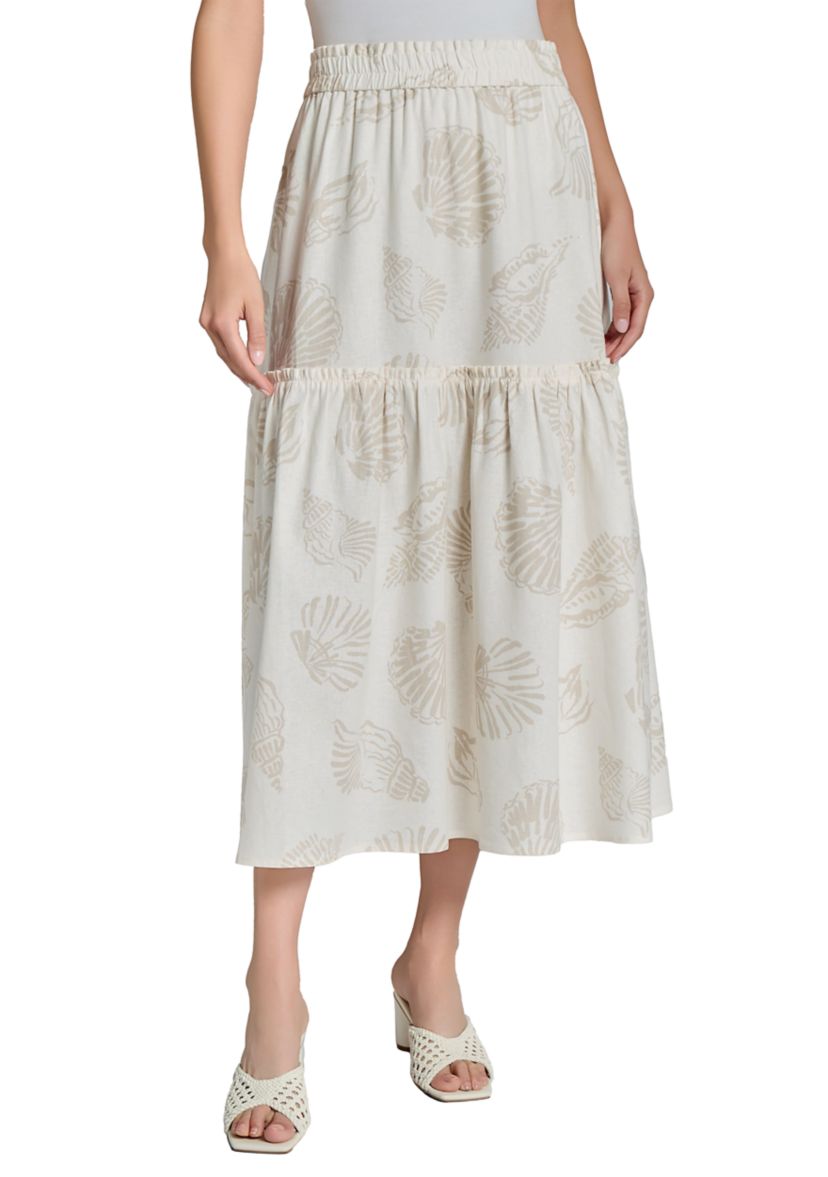 Womens Pull On Maxi Tiered Skirt 