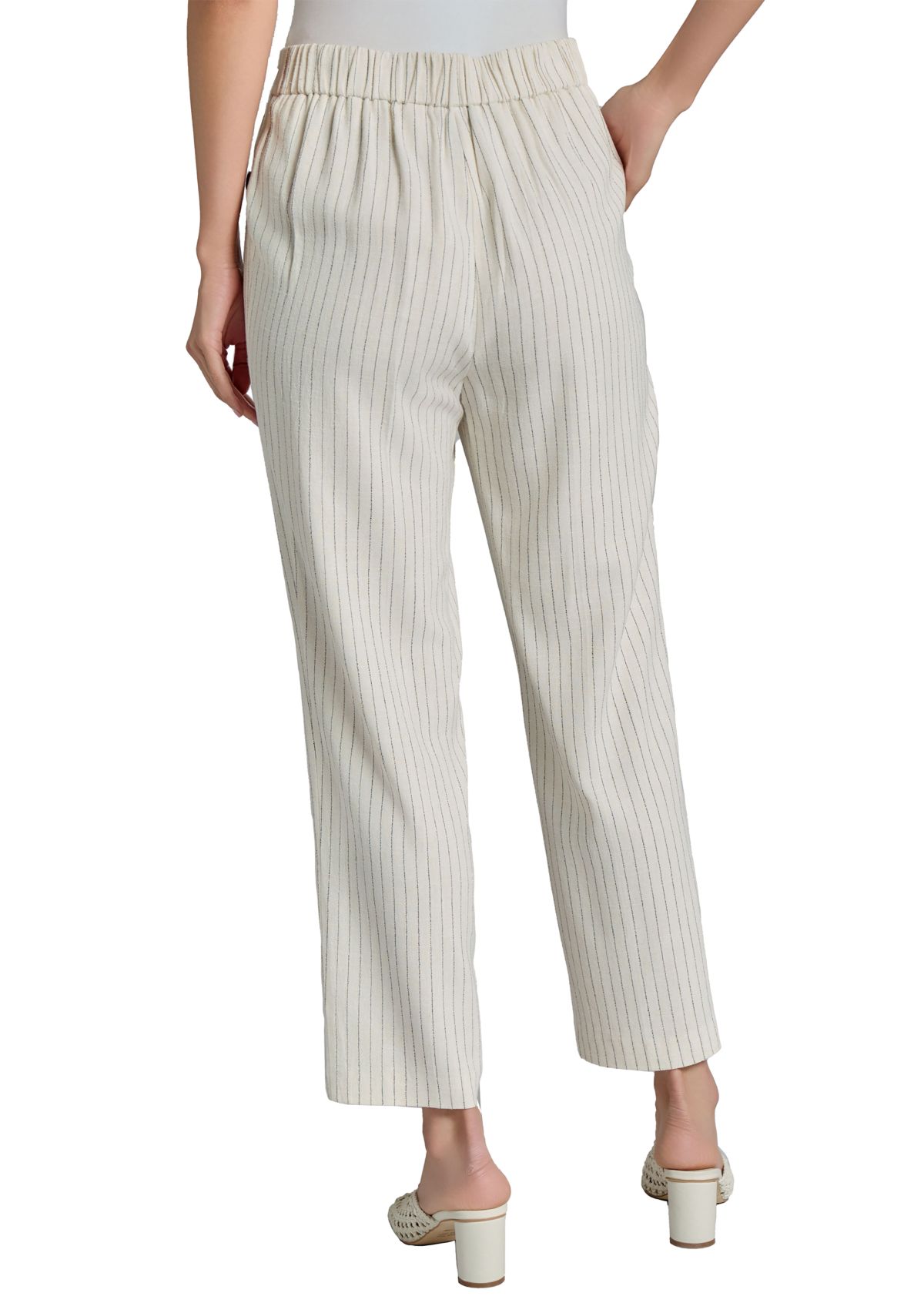 Fly Front Patch Pocket Straight Ankle Pants