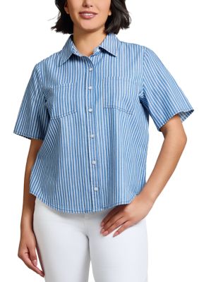 JONES NEW YORK Women's Double Patch Pocket Shirt