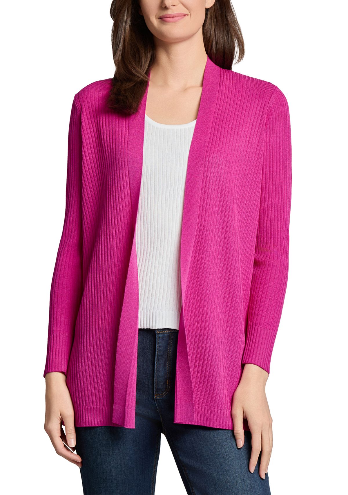 Petite Long Sleeve Cardigan with Side Slits