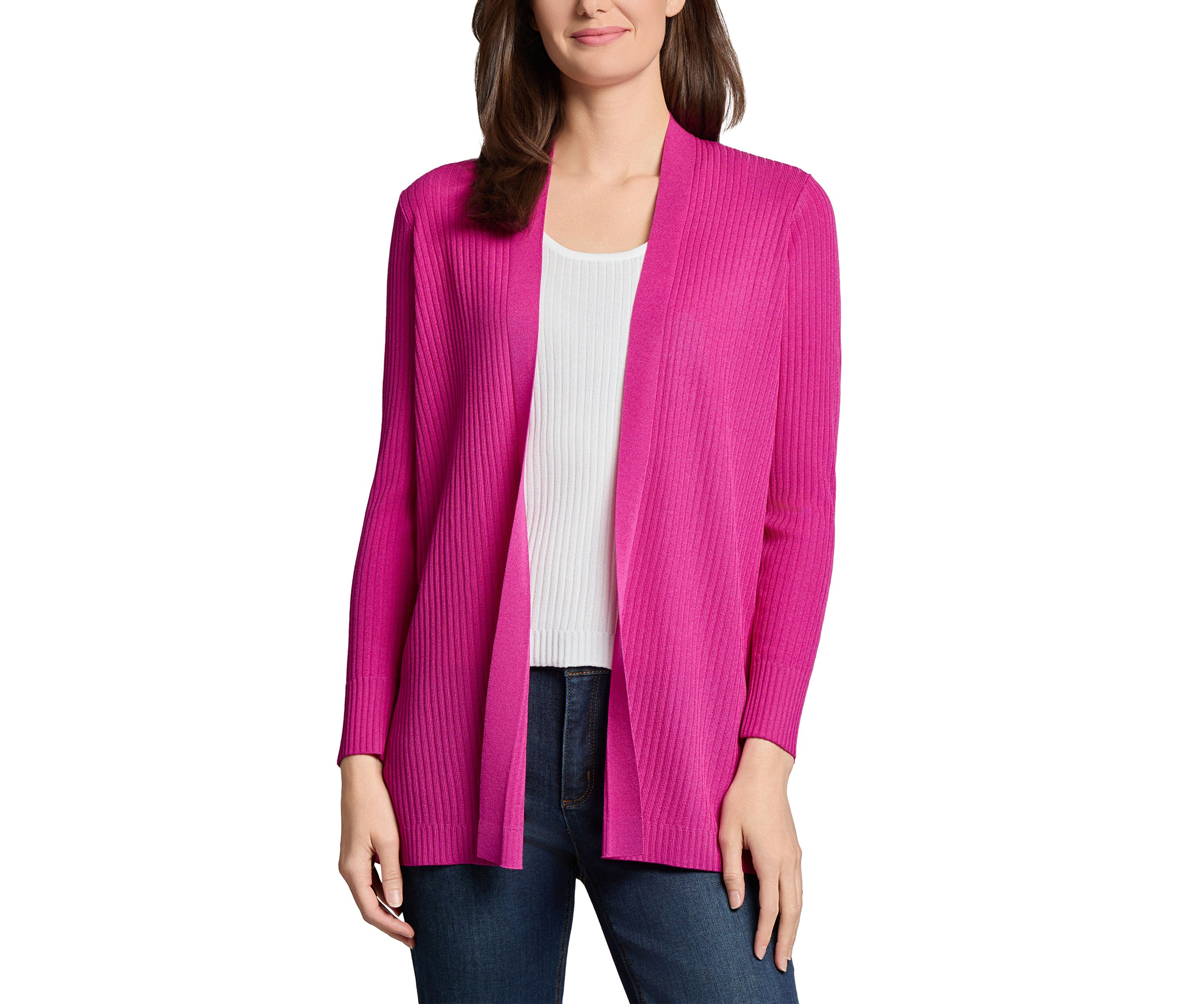 Petite Long Sleeve Cardigan with Side Slits