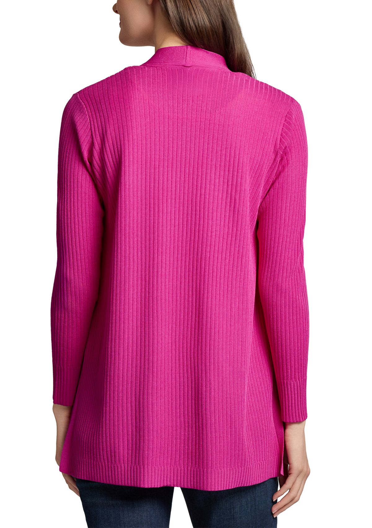 Petite Long Sleeve Cardigan with Side Slits