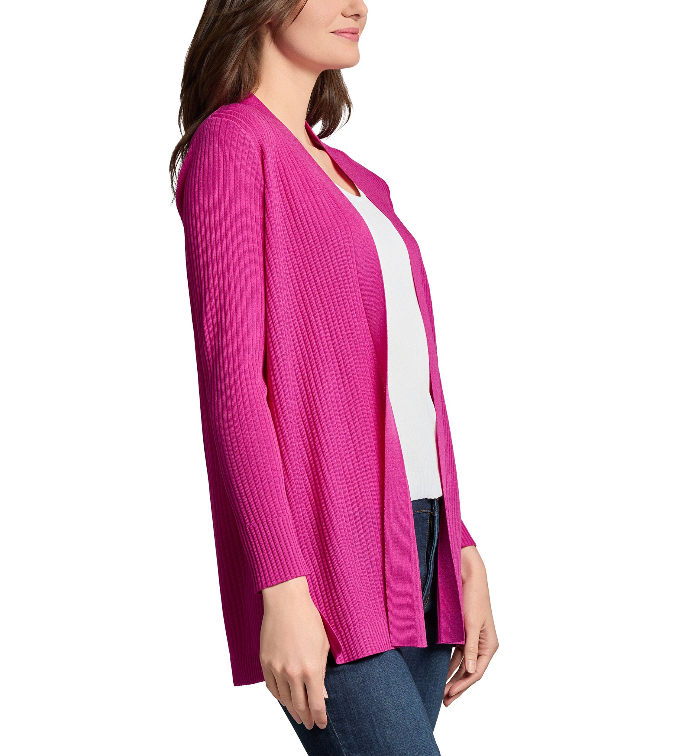 Petite Long Sleeve Cardigan with Side Slits