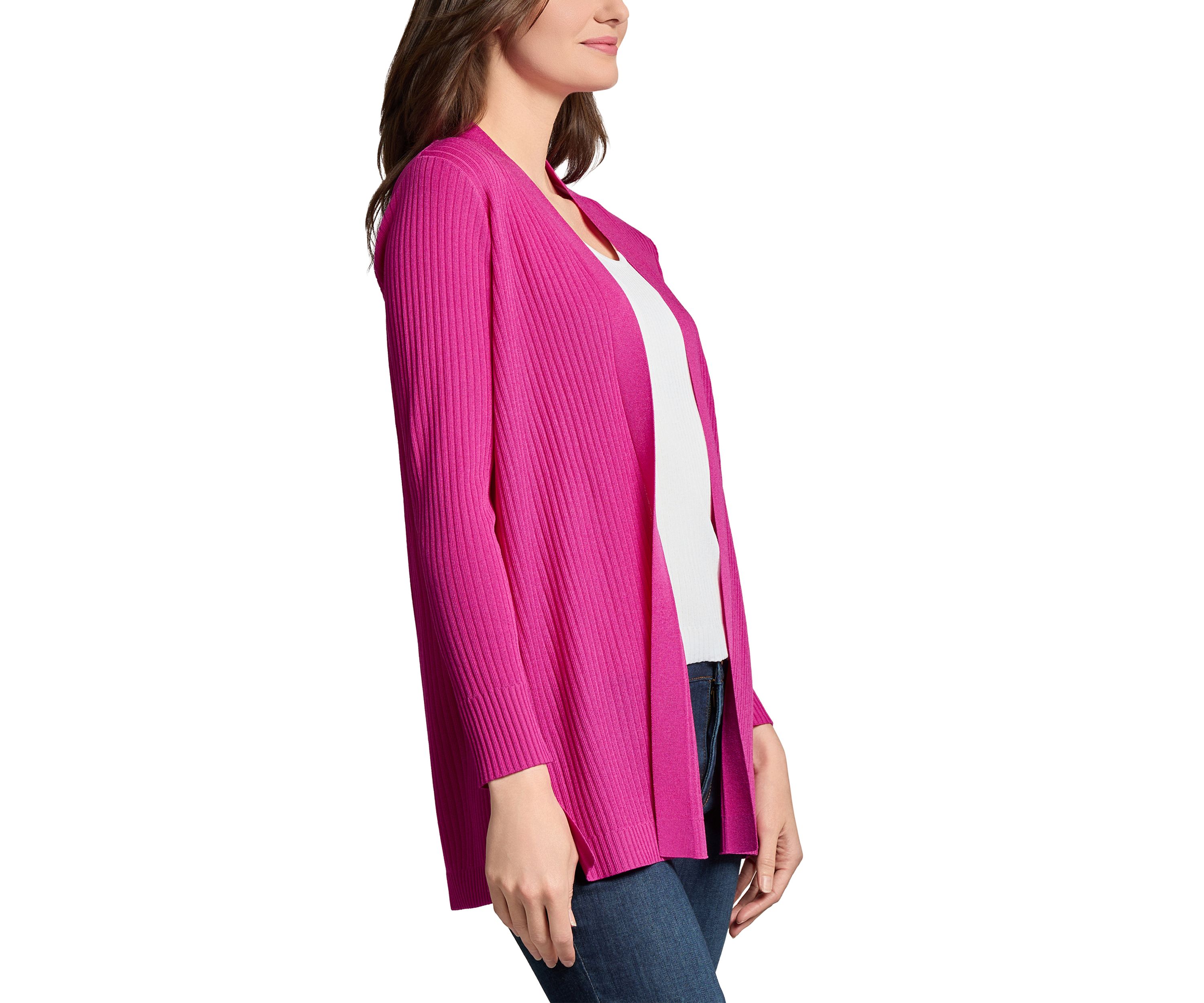 Petite Long Sleeve Cardigan with Side Slits