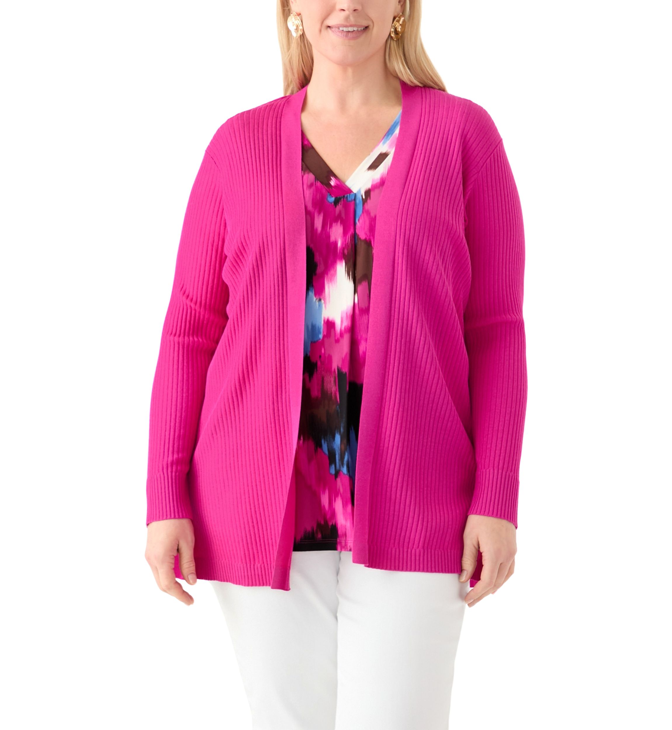 Plus Size Sutton Ribbed Cardigan