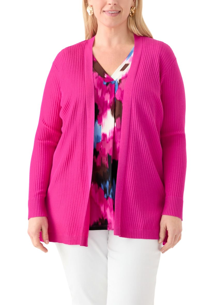 Plus Size Sutton Ribbed Cardigan