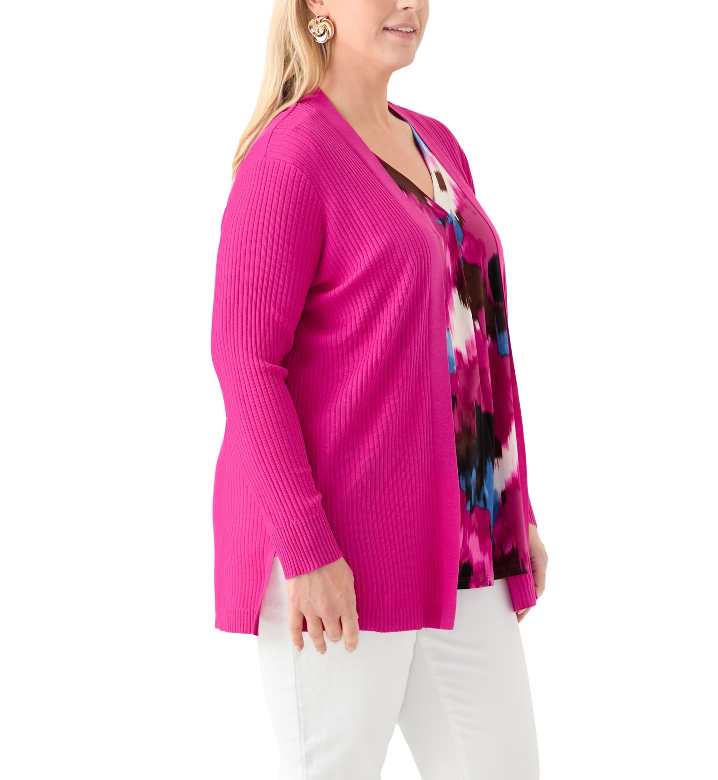 Plus Size Sutton Ribbed Cardigan