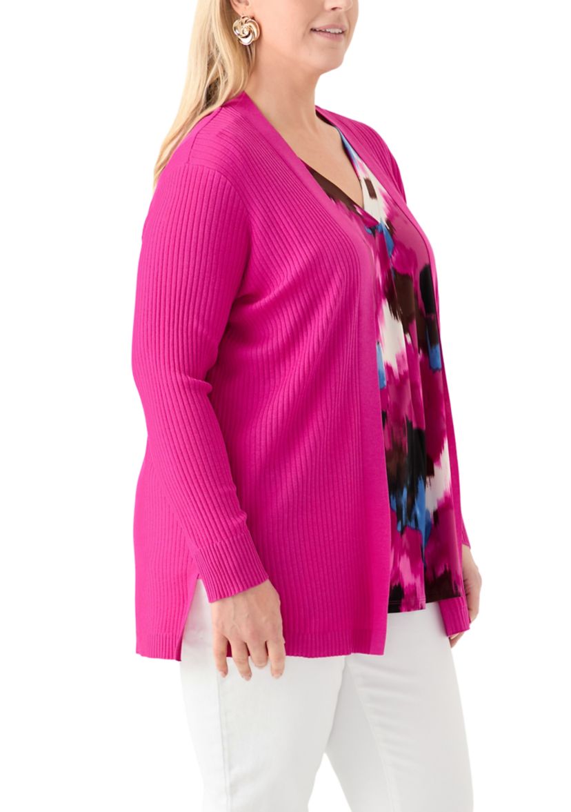 Plus Size Sutton Ribbed Cardigan