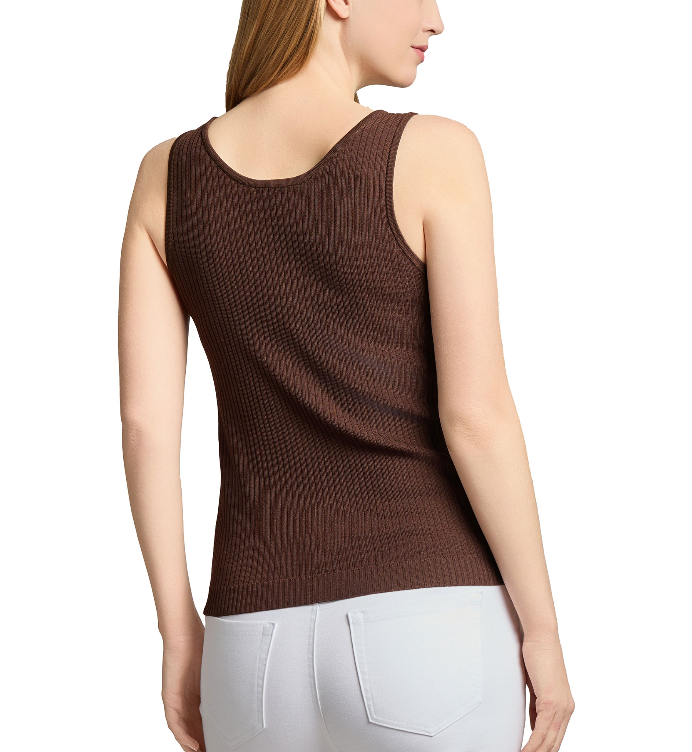 Womens Scoop Neck Ribbed Knit Tank Top