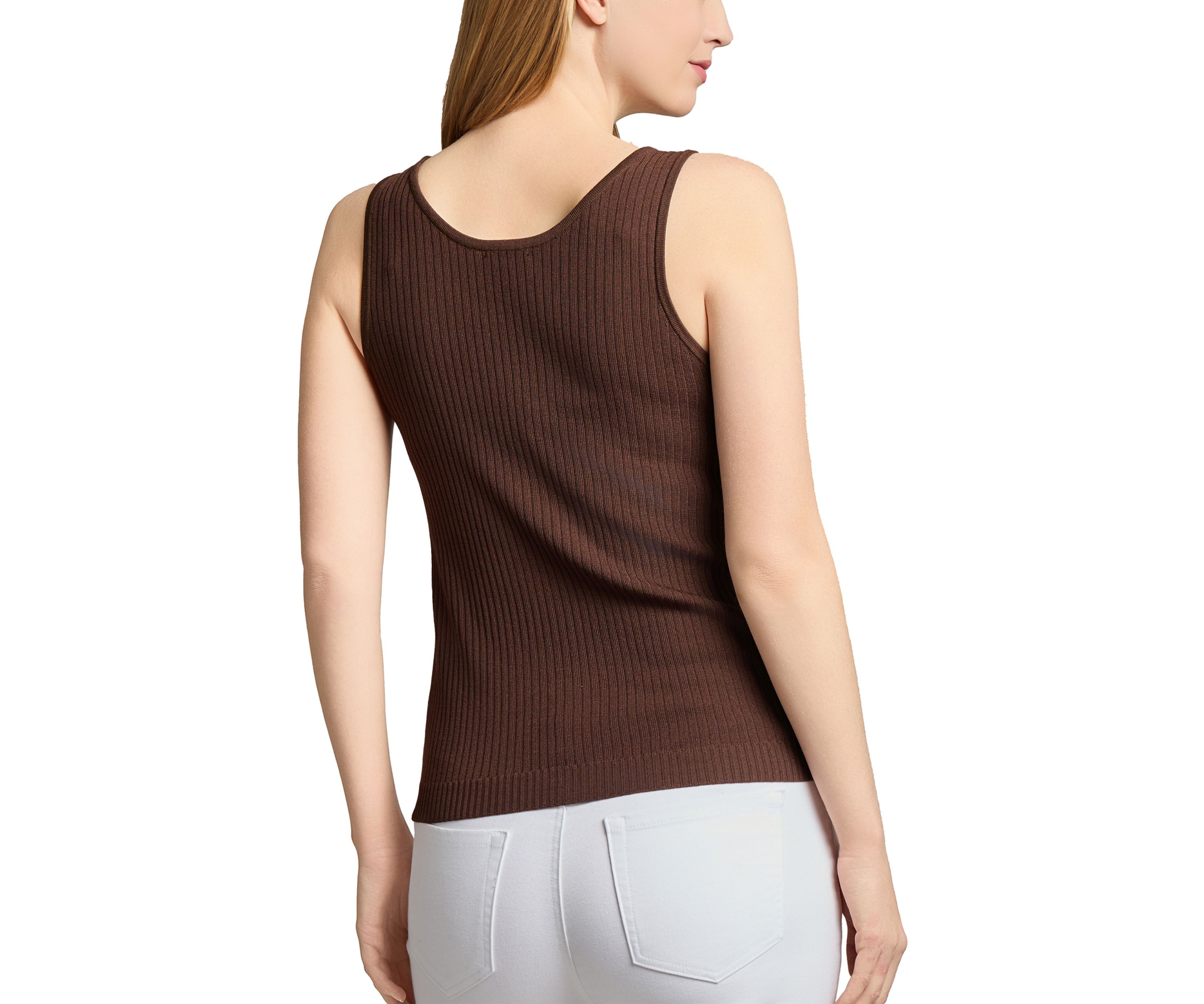 Womens Scoop Neck Ribbed Knit Tank Top