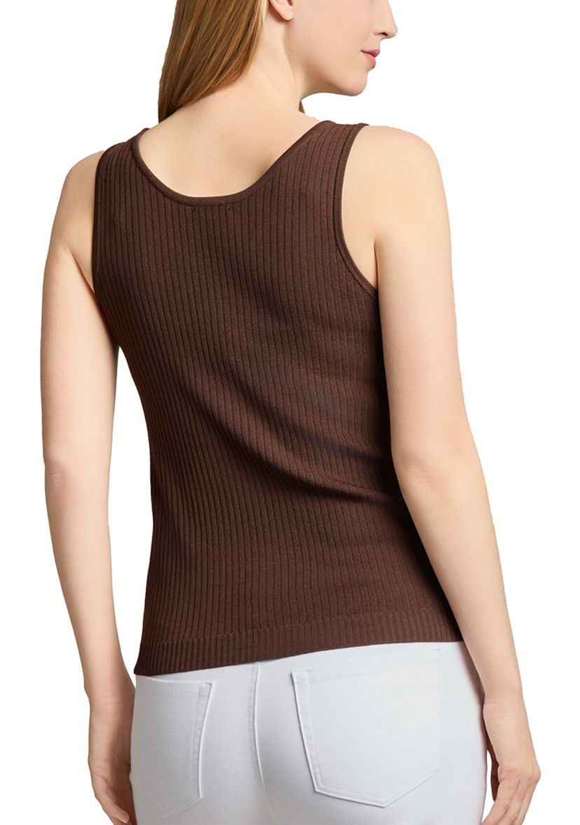 Womens Scoop Neck Ribbed Knit Tank Top