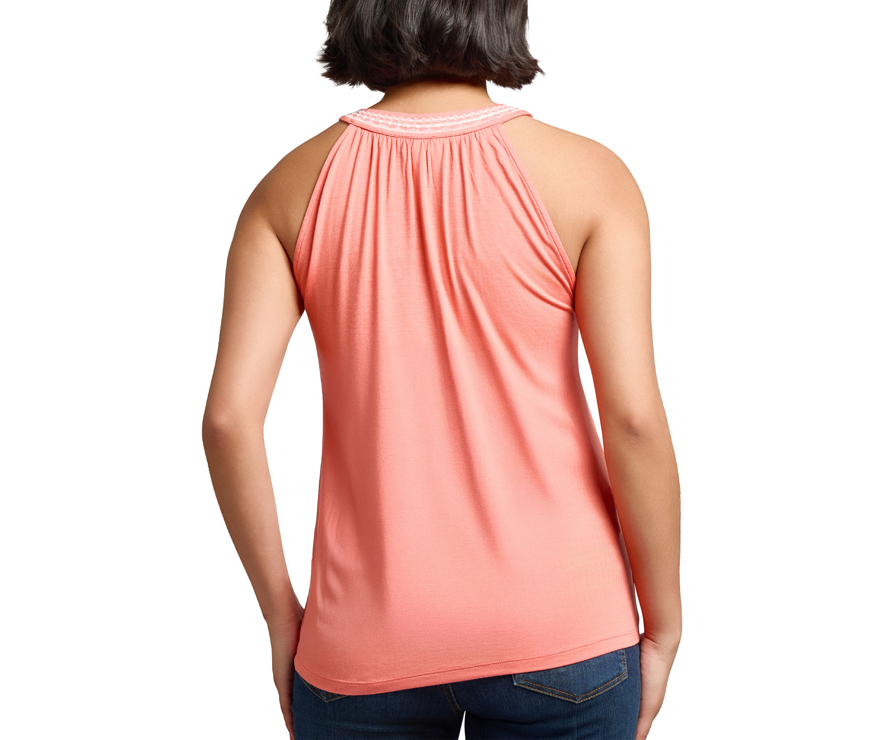 Womens Embroidered Halter Neck Top