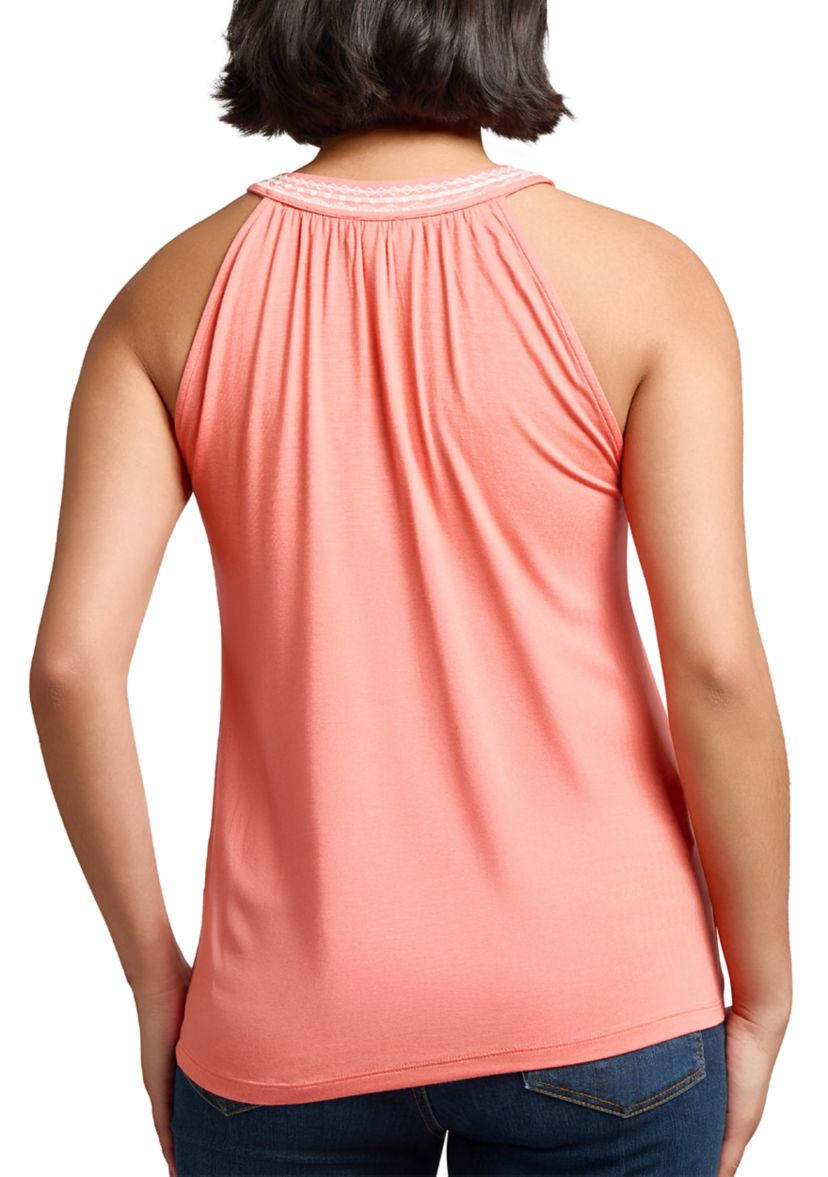 Womens Embroidered Halter Neck Top