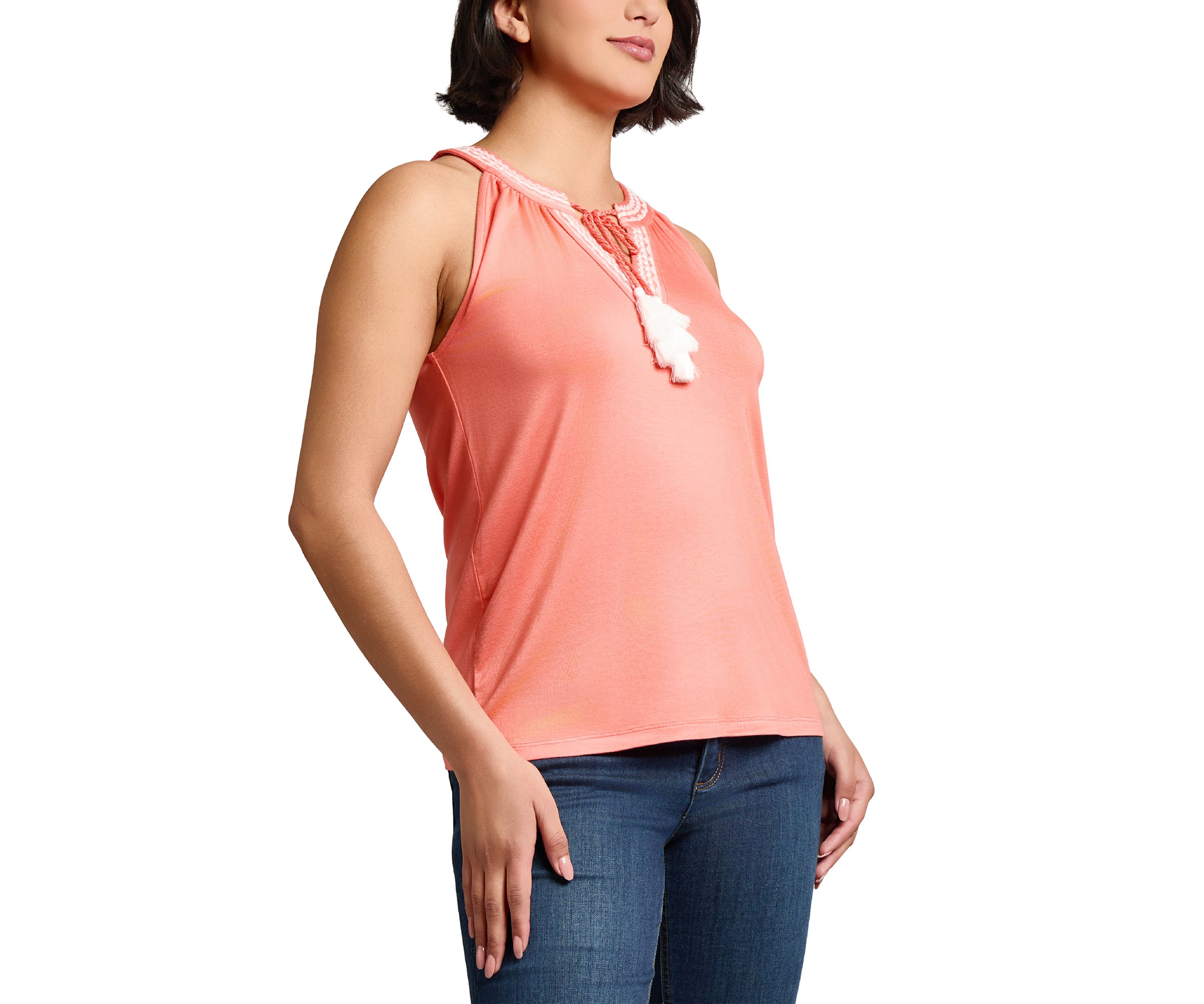 Womens Embroidered Halter Neck Top