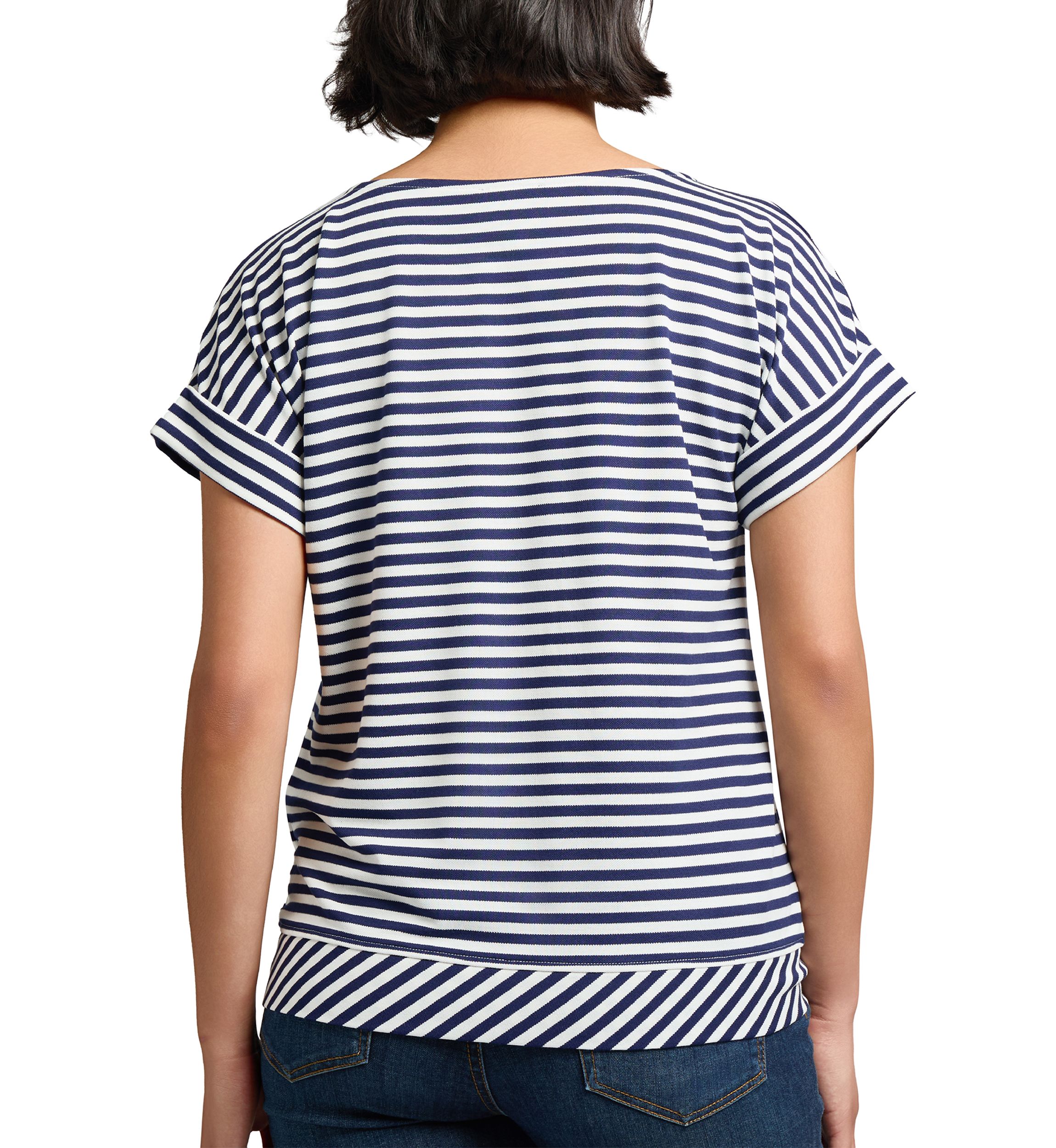 Womens Feeder Stripe Dolman Sleeve Tie Waist T-Shirt