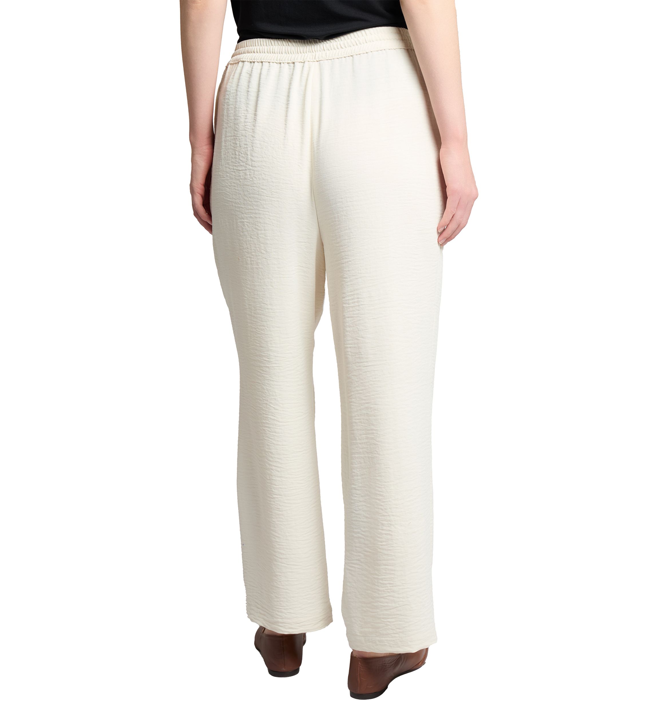 Womens Pull On Drawstring Wide Leg Pants