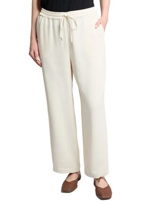 JONES NEW YORK Women's Petite Pull On Drawstring Wide Leg Pants, PM