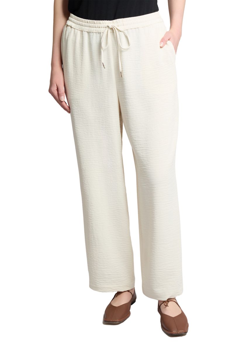 Petite Pull On Drawstring Wide Leg Pants