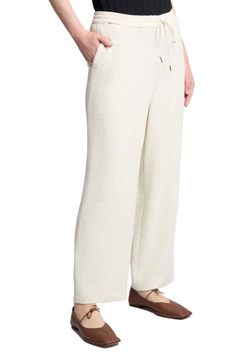 Petite Pull On Drawstring Wide Leg Pants