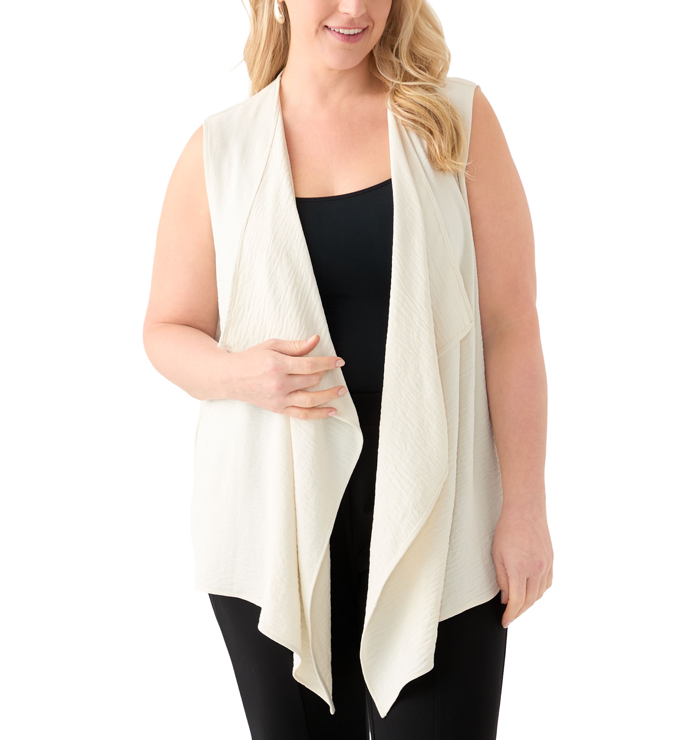 Plus Size Cascade Textured Viscose Vest