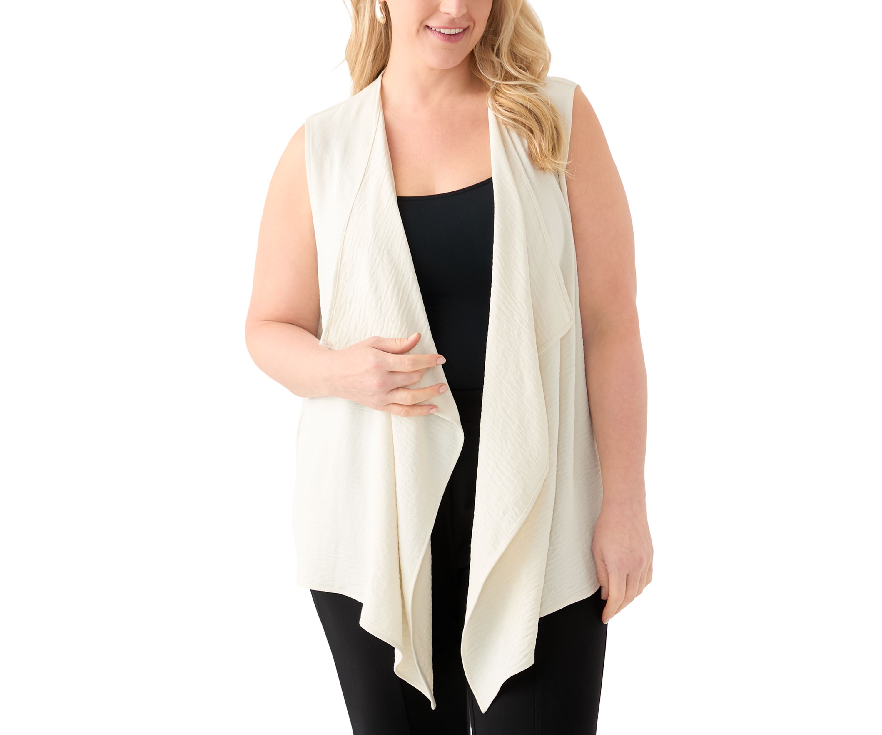 Plus Size Cascade Textured Viscose Vest