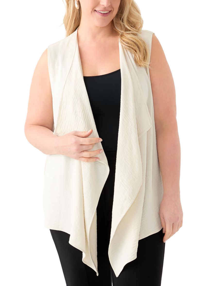 Plus Size Cascade Textured Viscose Vest