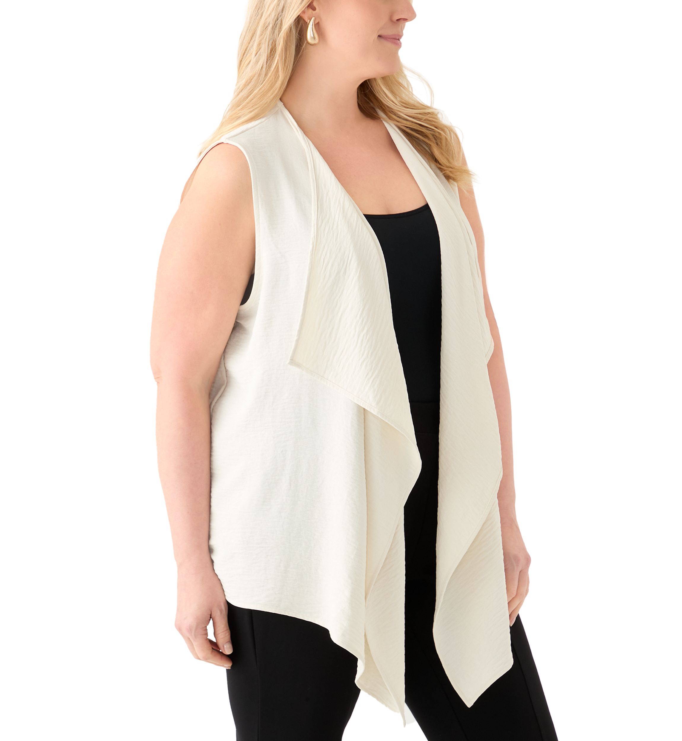 Plus Size Cascade Textured Viscose Vest