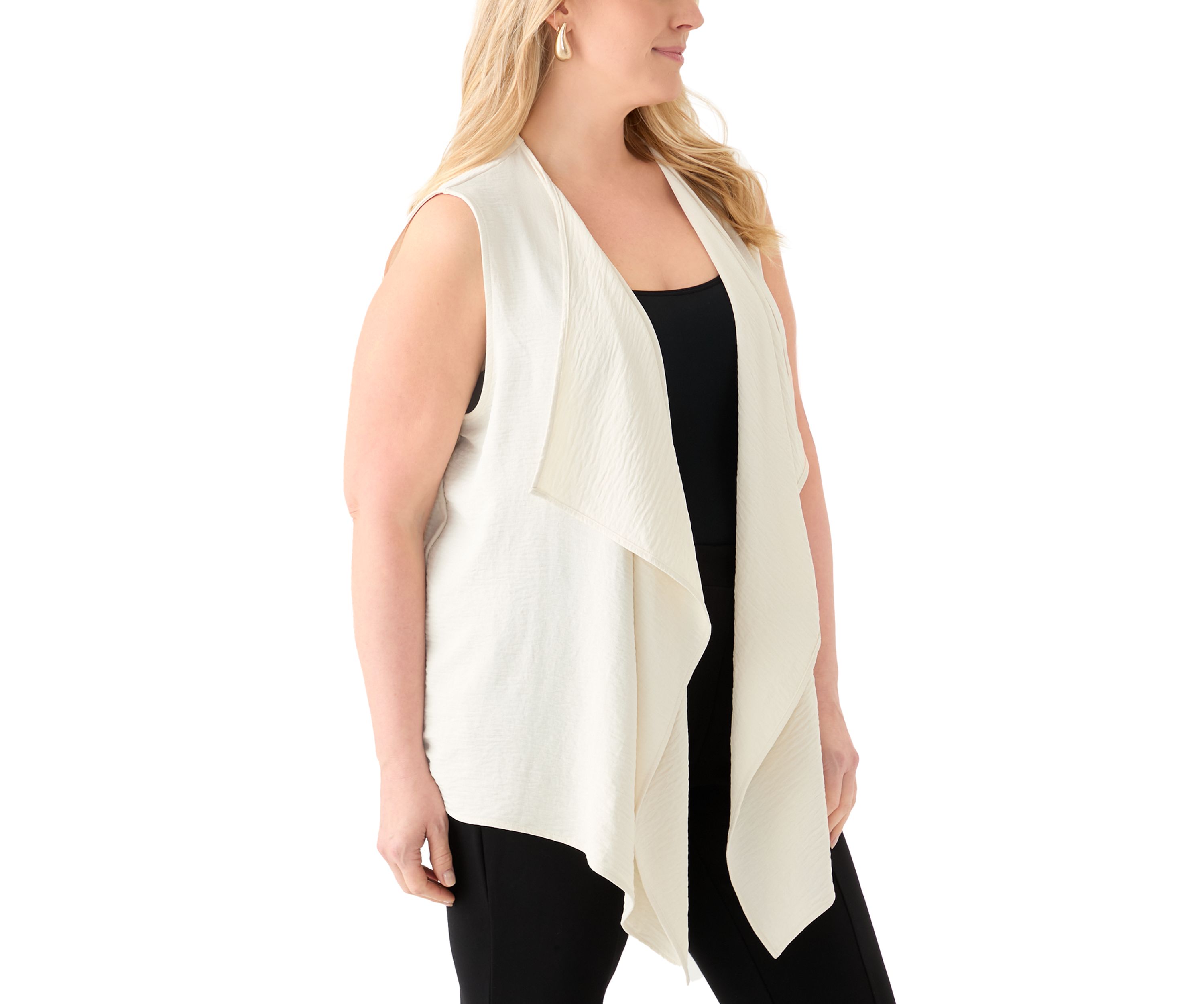 Plus Size Cascade Textured Viscose Vest