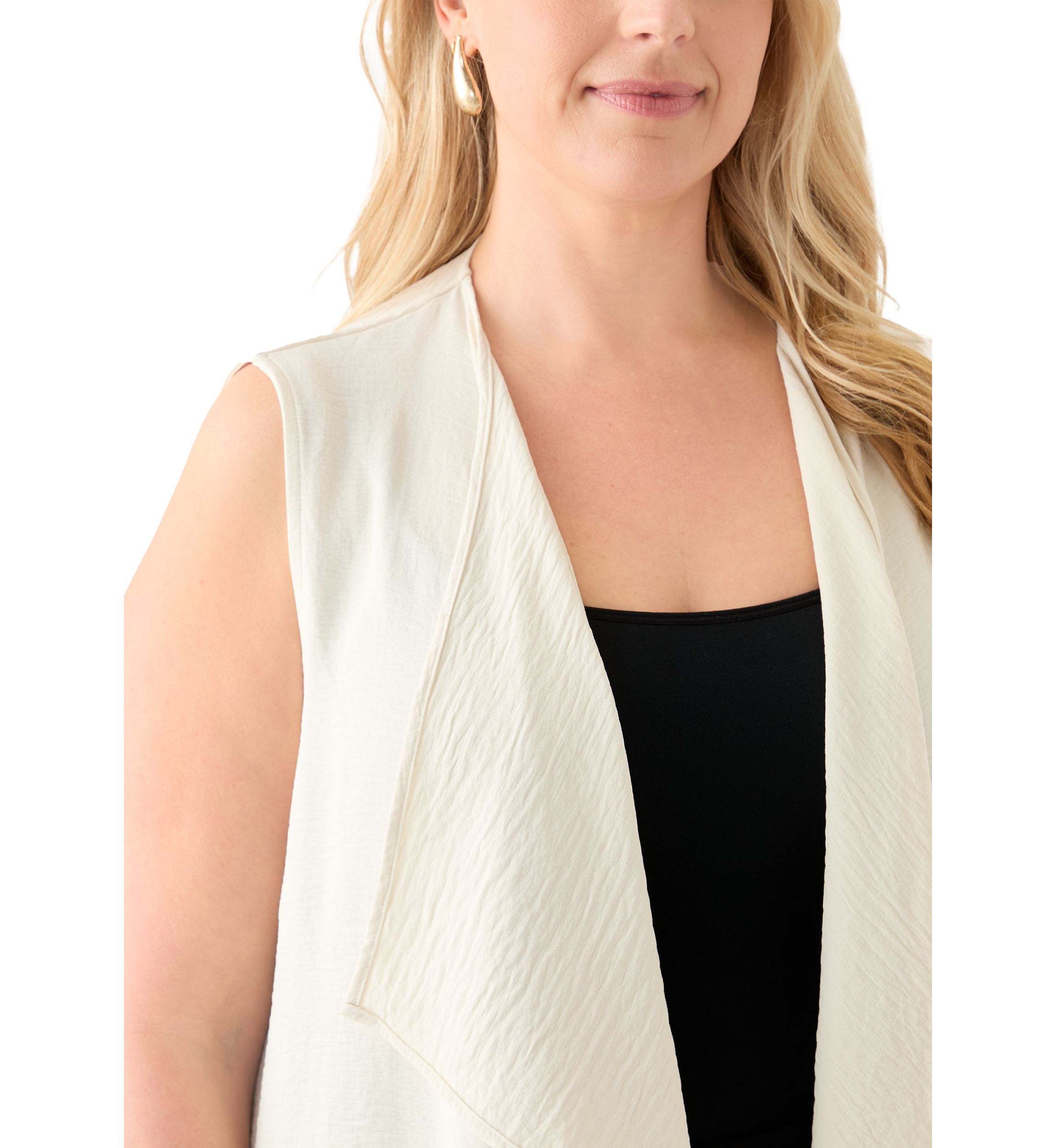 Plus Size Cascade Textured Viscose Vest