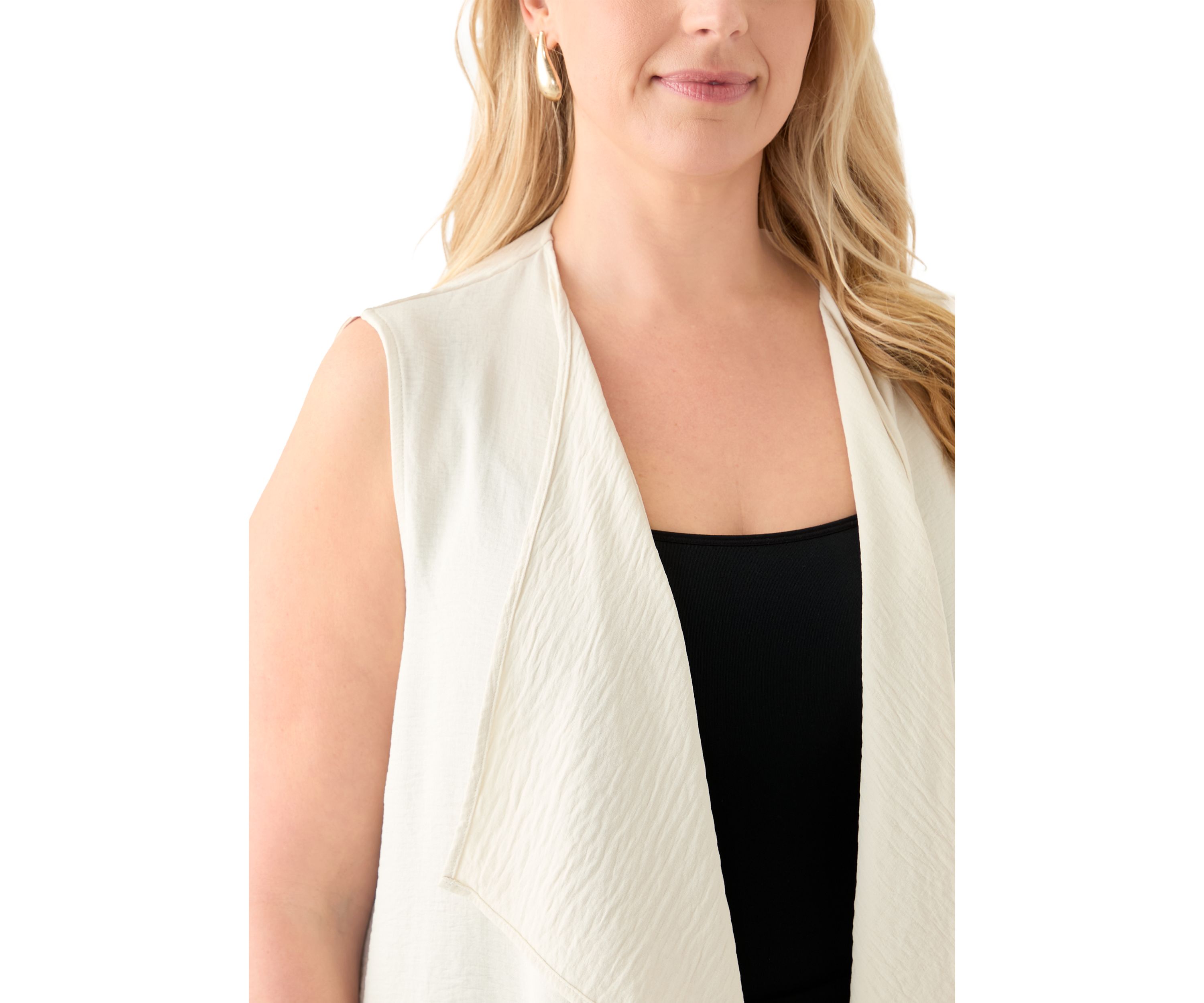 Plus Size Cascade Textured Viscose Vest