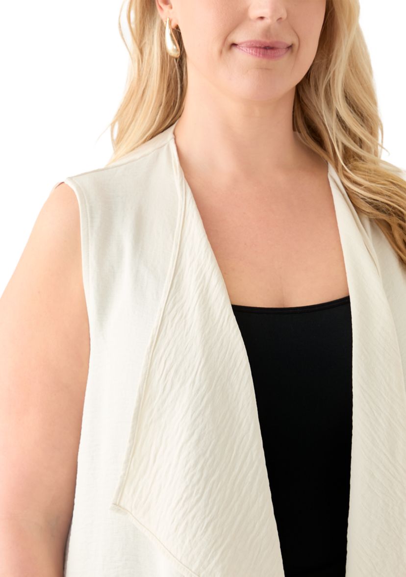 Plus Size Cascade Textured Viscose Vest