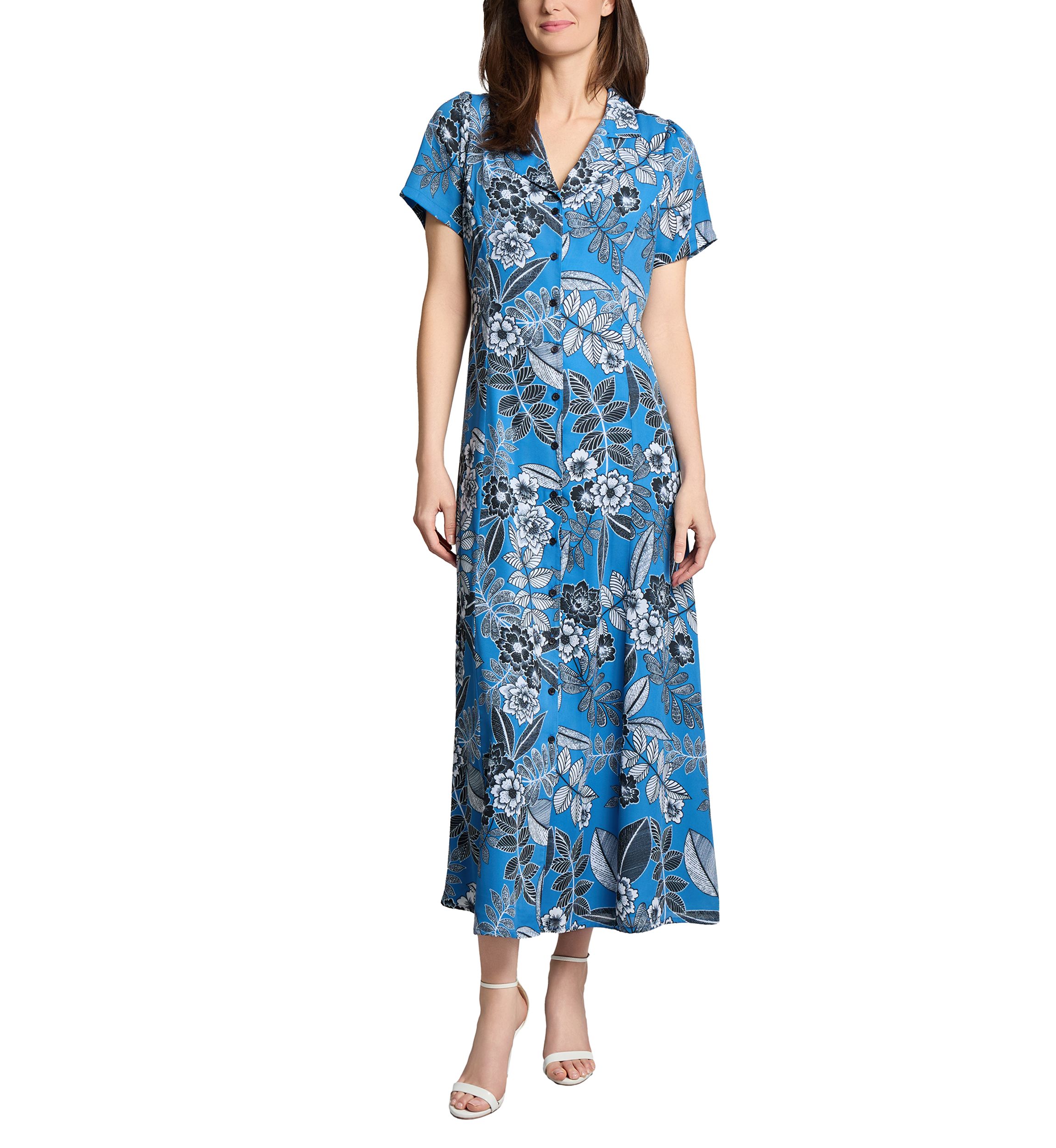 Petite Floral Printed Maxi Shirtdress
