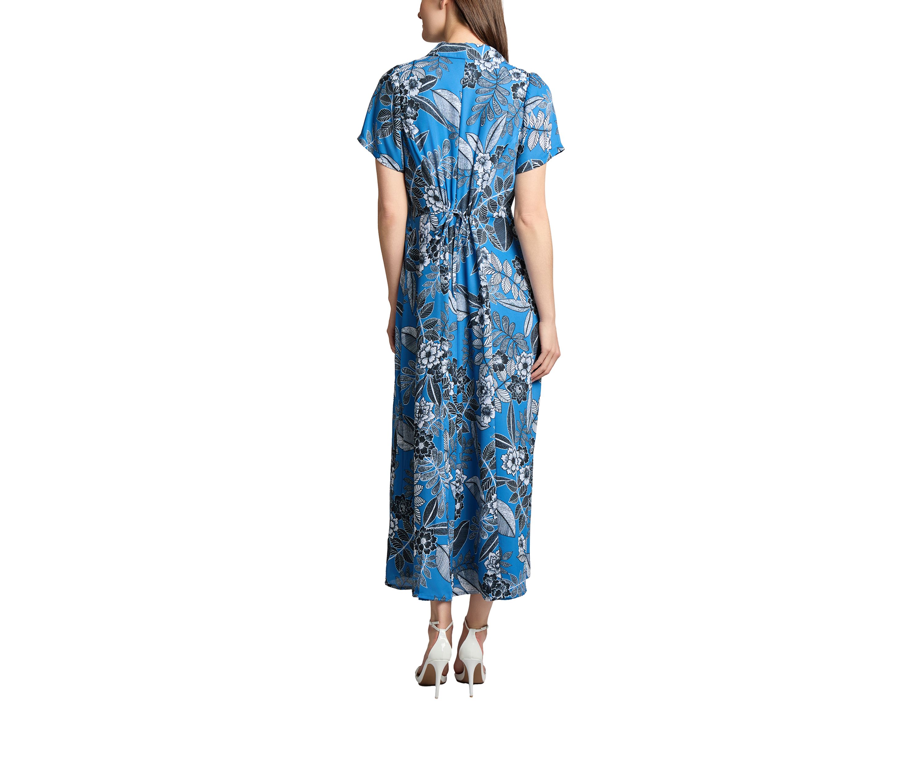 Petite Floral Printed Maxi Shirtdress