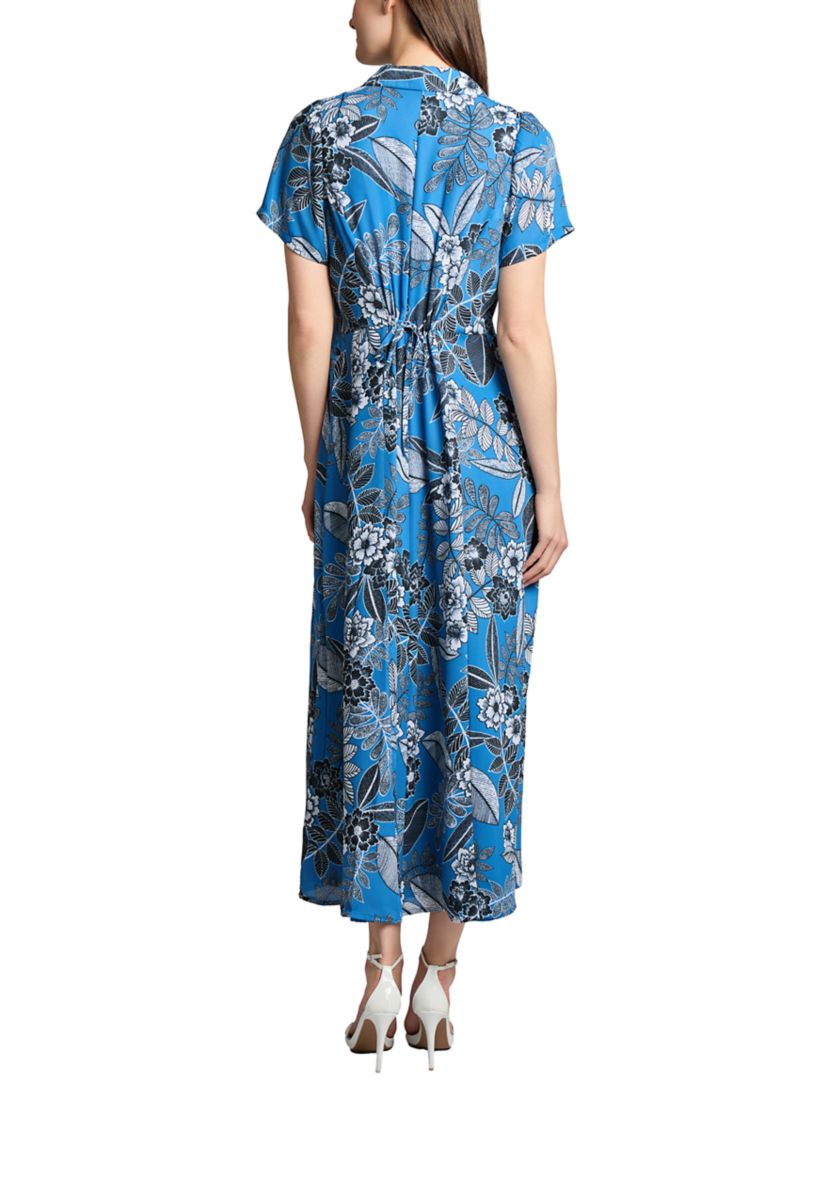 Petite Floral Printed Maxi Shirtdress