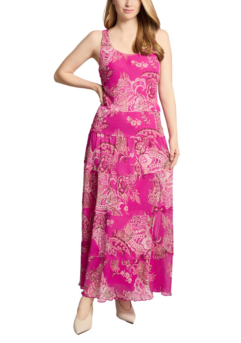 Womens Floral Printed Multi Tiered Dress