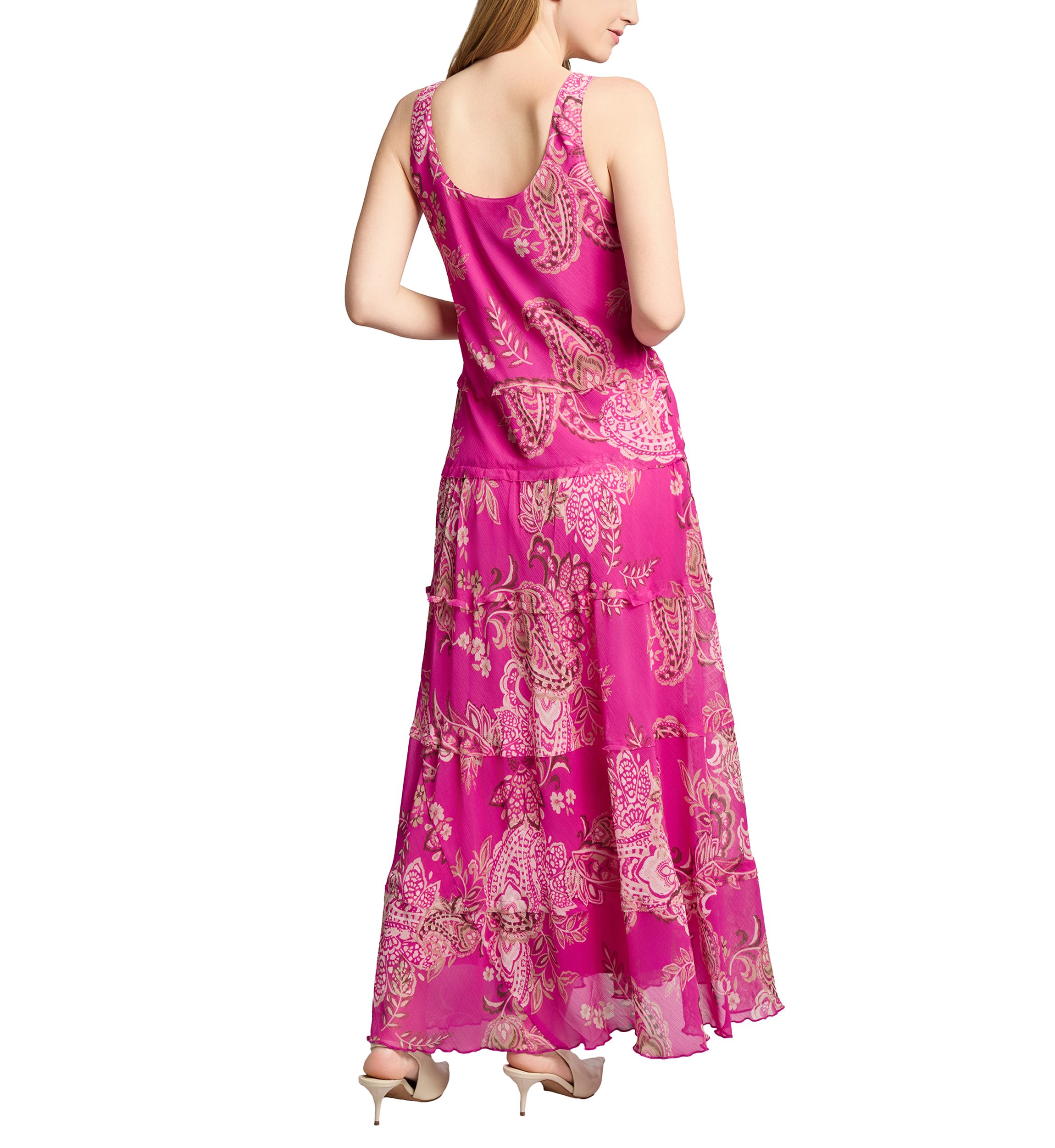 Womens Floral Printed Multi Tiered Dress
