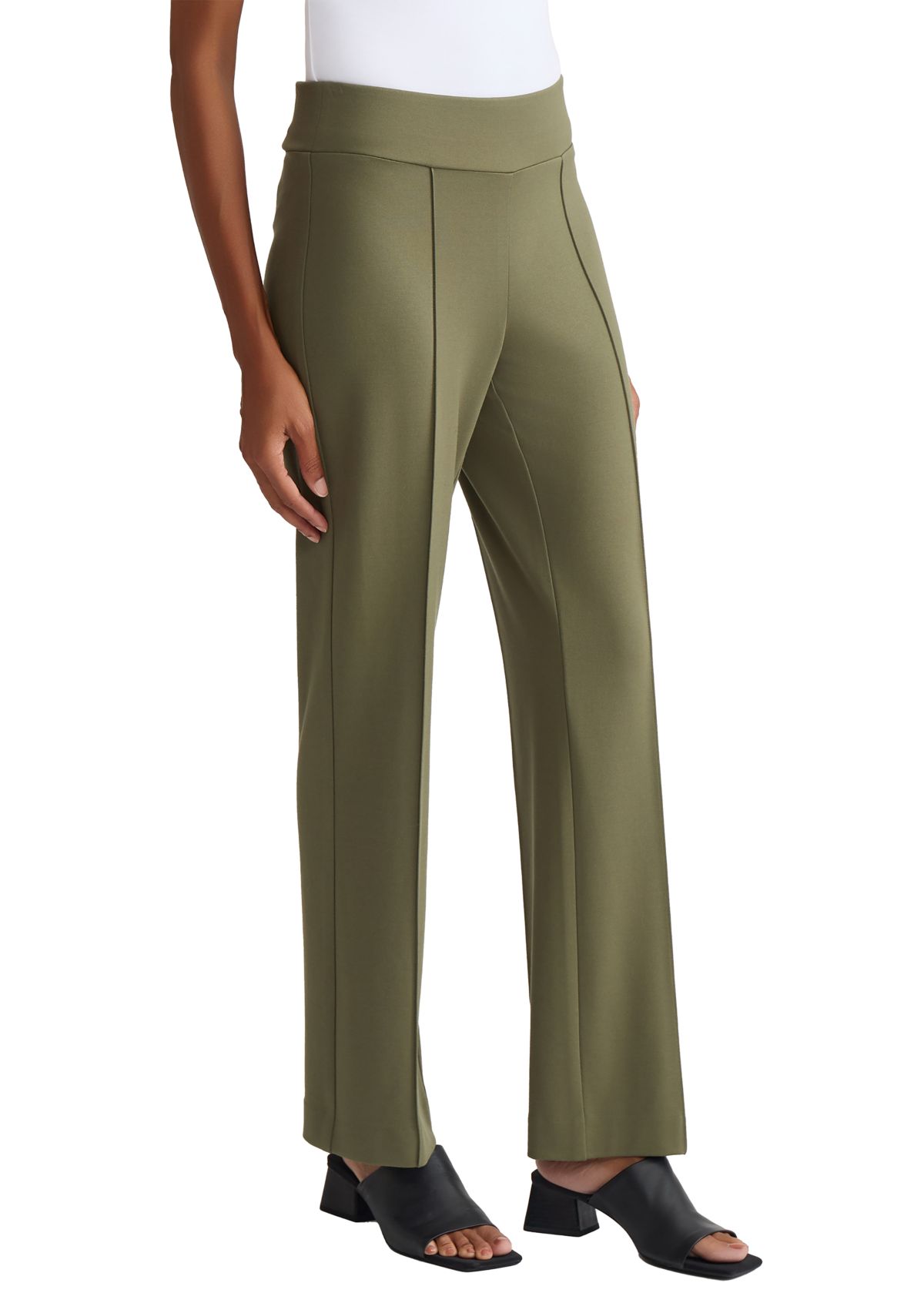 Womens Pull On Pintuck Trouser Pants