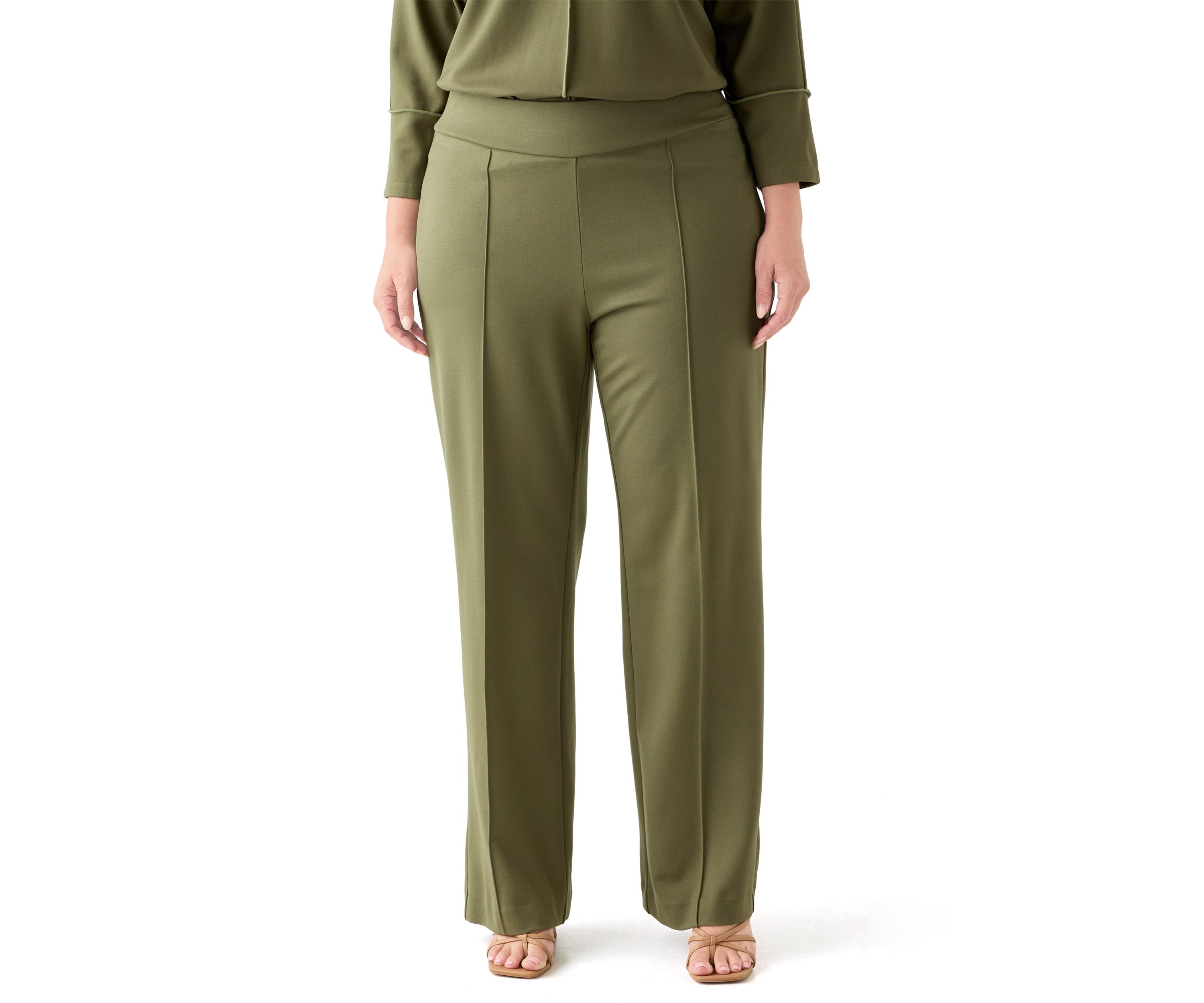 Plus Size Pull On Pintuck Trousers 
