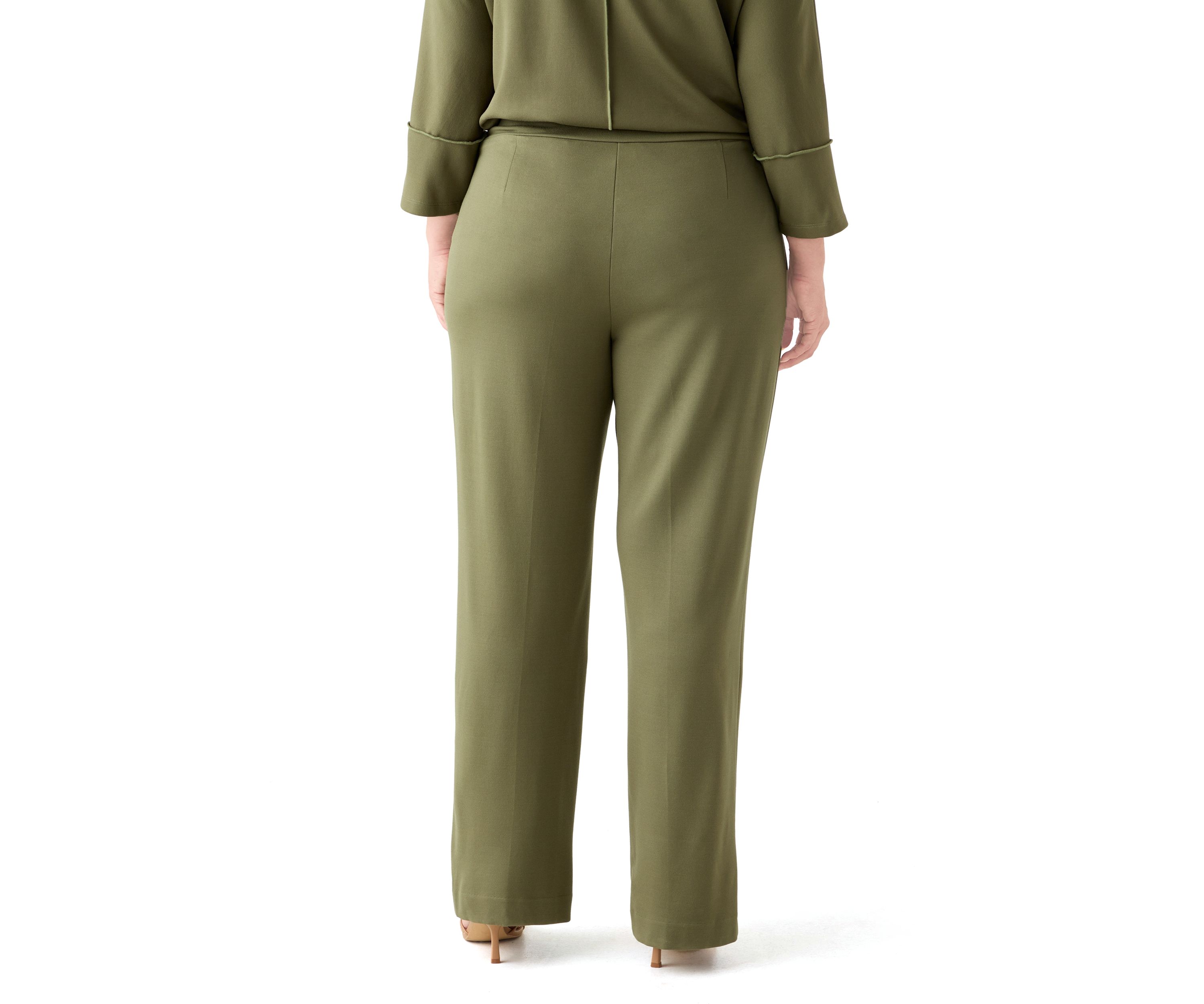 Plus Size Pull On Pintuck Trousers 